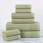 Cotton Ribbed Textured Towel Set 8-Piece - Soho - Towel Set by Superior Brand