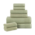 Cotton Ribbed Textured Towel Set 8-Piece - Soho - Towel Set by Superior Brand