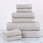 Cotton Ribbed Textured Towel Set 8-Piece - Soho - Towel Set by Superior Brand