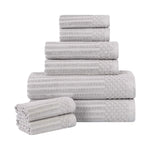 Cotton Ribbed Textured Towel Set 8-Piece - Soho - Towel Set by Superior Brand
