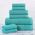 Cotton Ribbed Textured Towel Set 8-Piece - Soho - Towel Set by Superior Brand