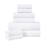 Cotton Ribbed Textured Towel Set 8-Piece - Soho - Towel Set by Superior Brand
