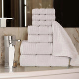 Napa Zero Twist Cotton Solid Waffle Honeycomb 8 Piece Towel Set - Towel Set by Superior Brand