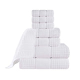 Napa Zero Twist Cotton Solid Waffle Honeycomb 8 Piece Towel Set - Towel Set by Superior Brand
