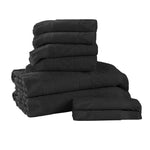 Rolla Cotton Geometric Jacquard Plush Soft Absorbent 8 Piece Towel Set - Towel Set by Superior Brand