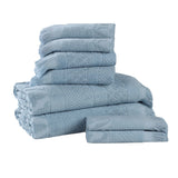 Rolla Cotton Geometric Jacquard Plush Soft Absorbent 8 Piece Towel Set - Towel Set by Superior Brand