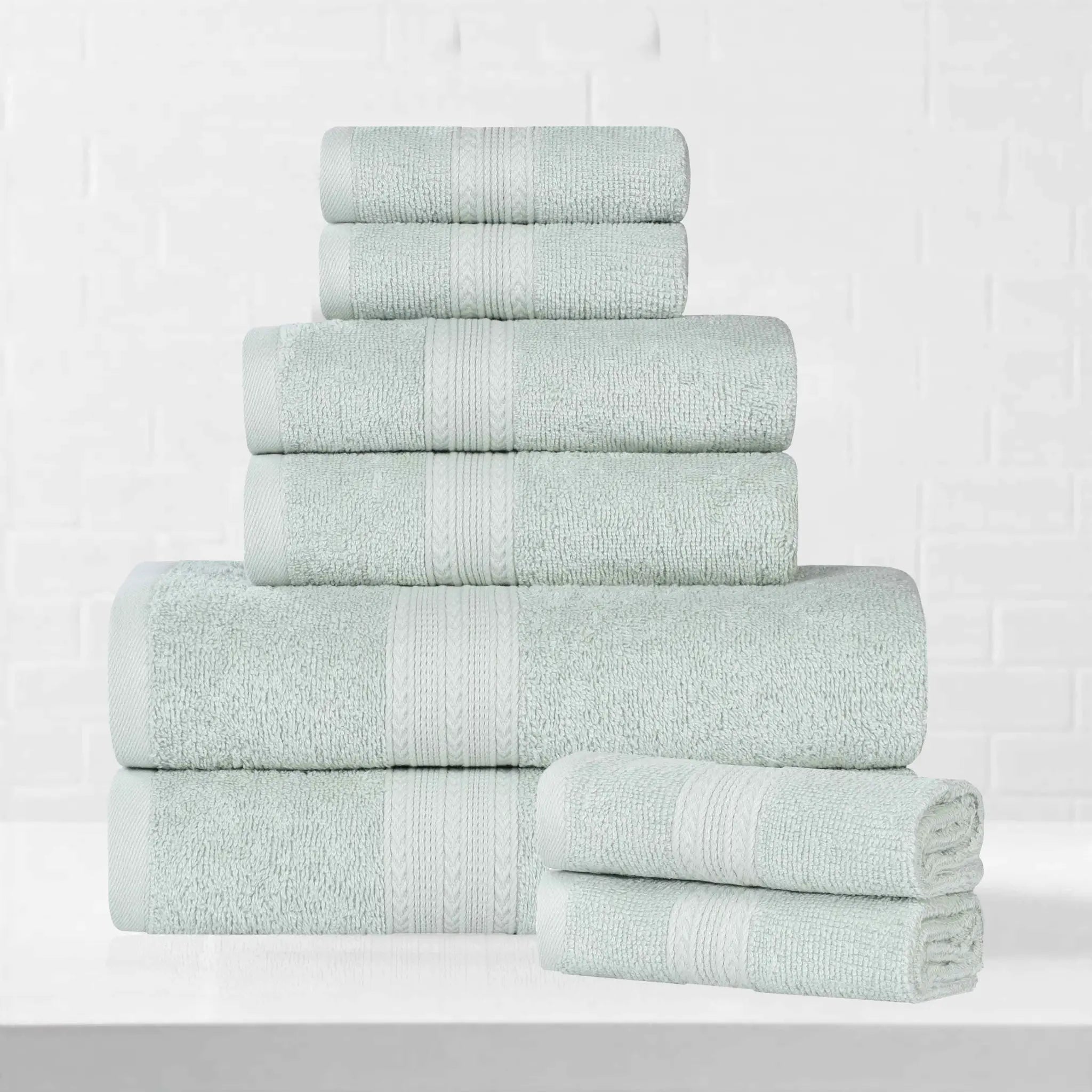 Eco-Friendly Ringspun Cotton Towel Set 8-Piece - Towel Set by Superior Brand