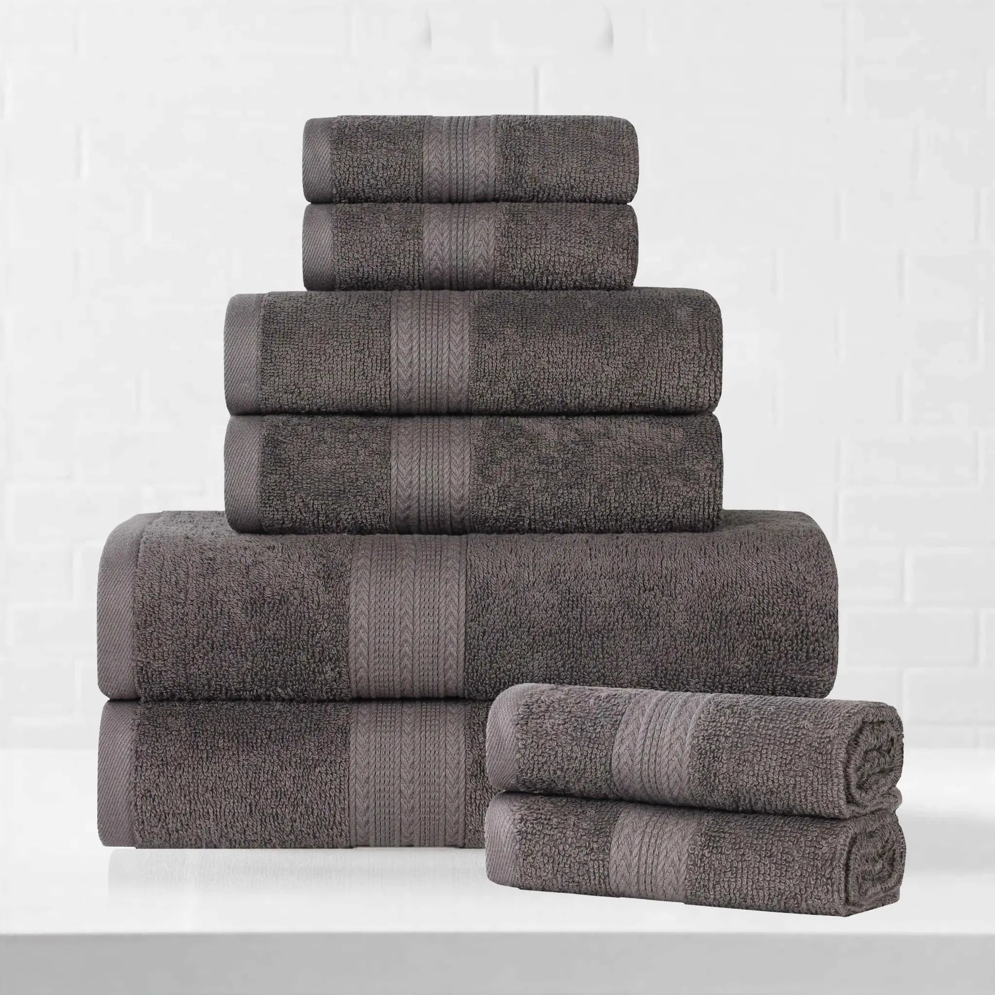 Eco-Friendly Ringspun Cotton Towel Set 8-Piece - Towel Set by Superior Brand