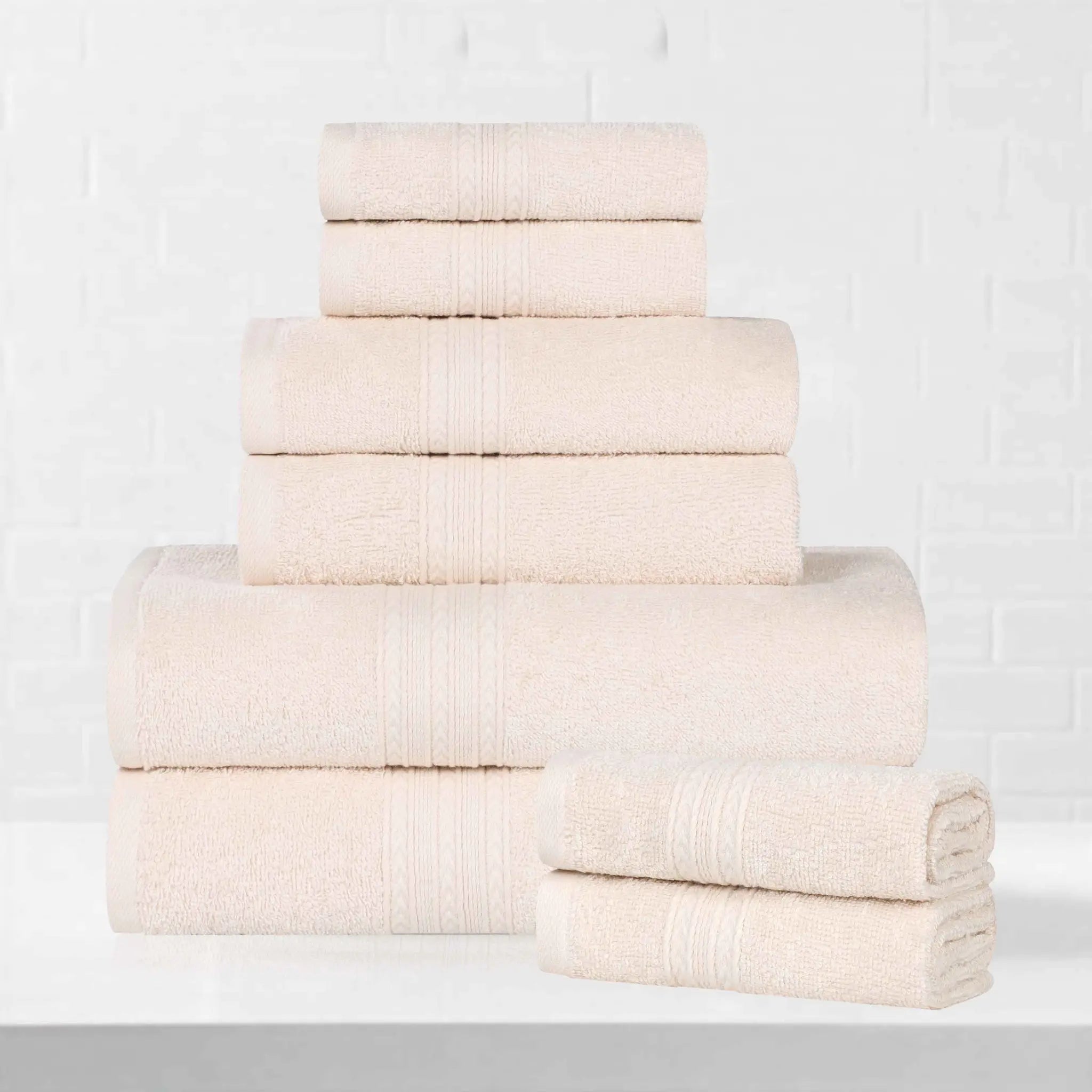 Eco-Friendly Ringspun Cotton Towel Set 8-Piece - Towel Set by Superior Brand