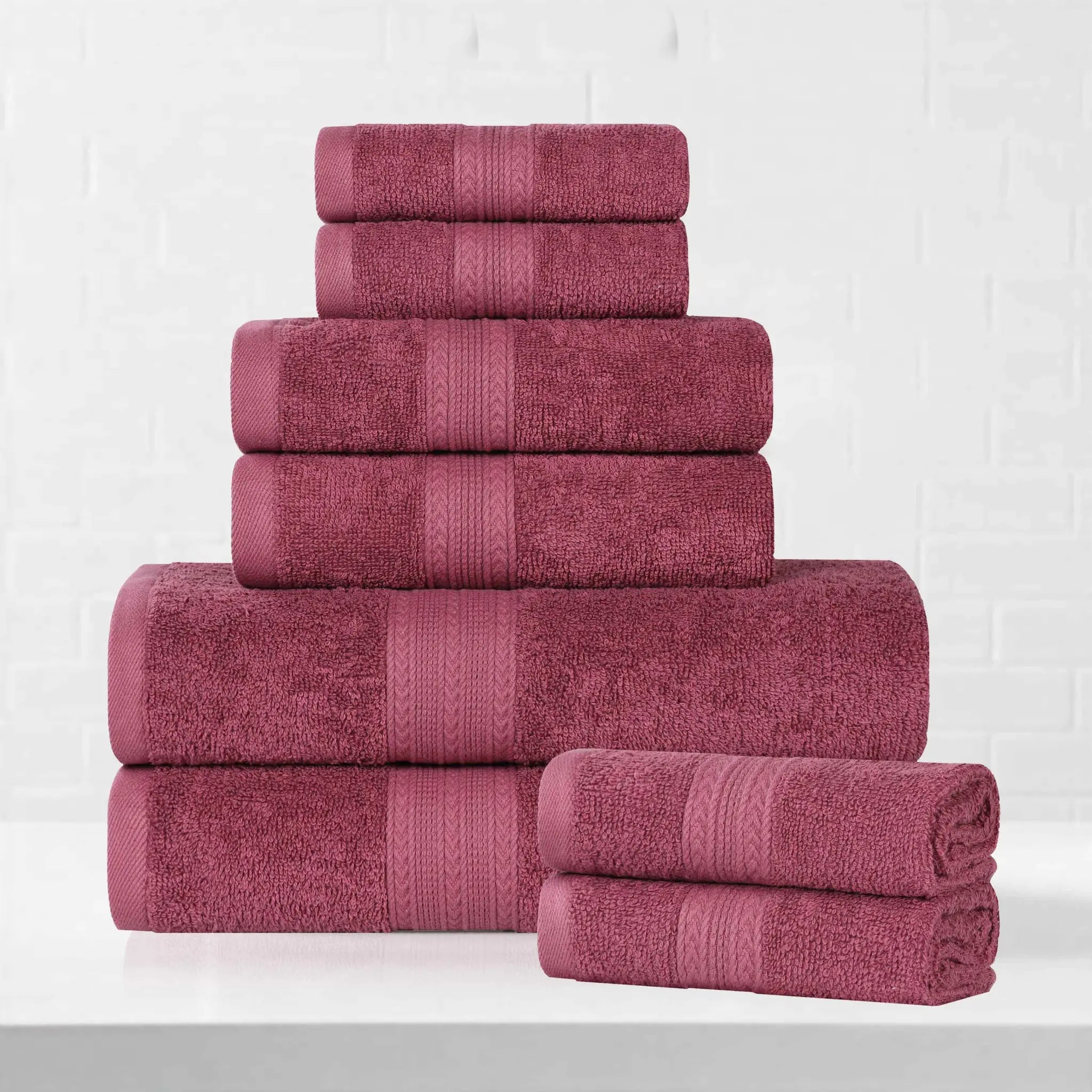 Eco-Friendly Ringspun Cotton Towel Set 8-Piece - Towel Set by Superior Brand