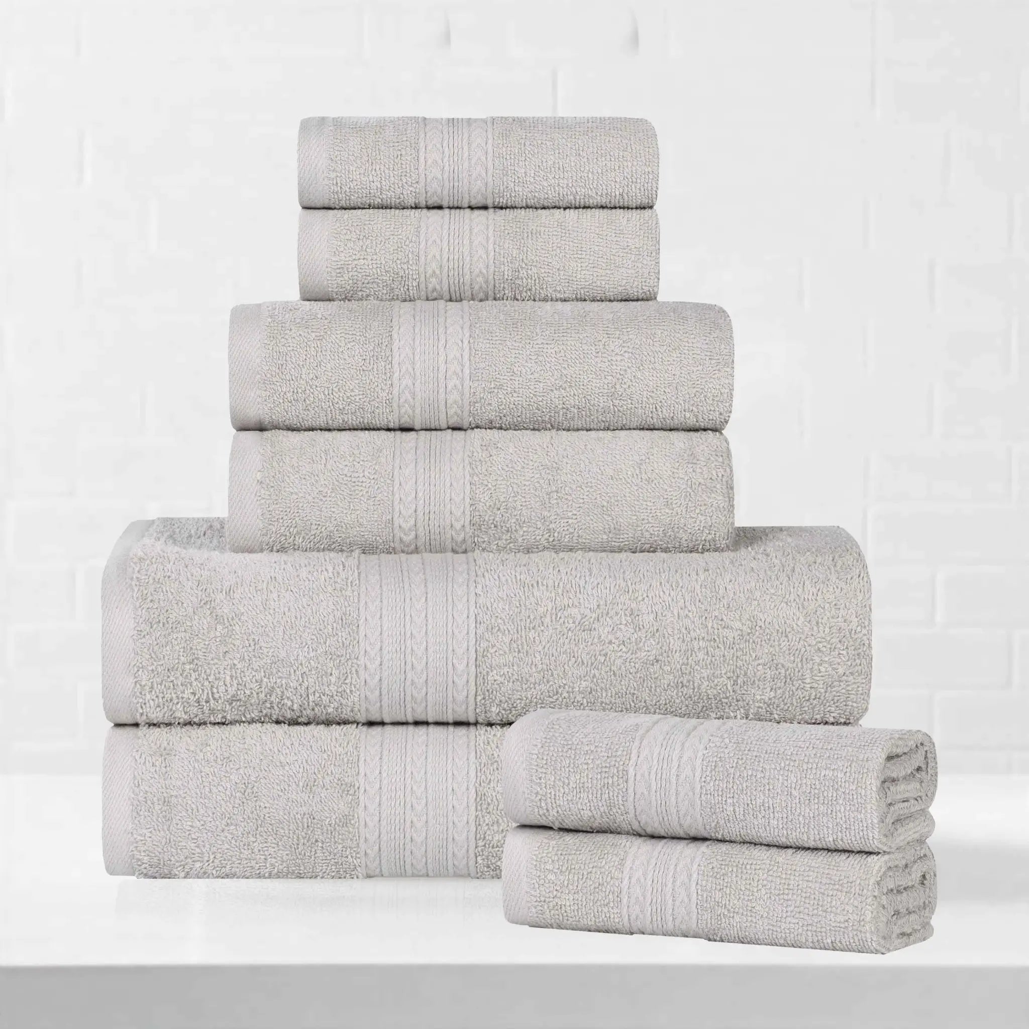 Eco-Friendly Ringspun Cotton Towel Set 8-Piece - Towel Set by Superior Brand