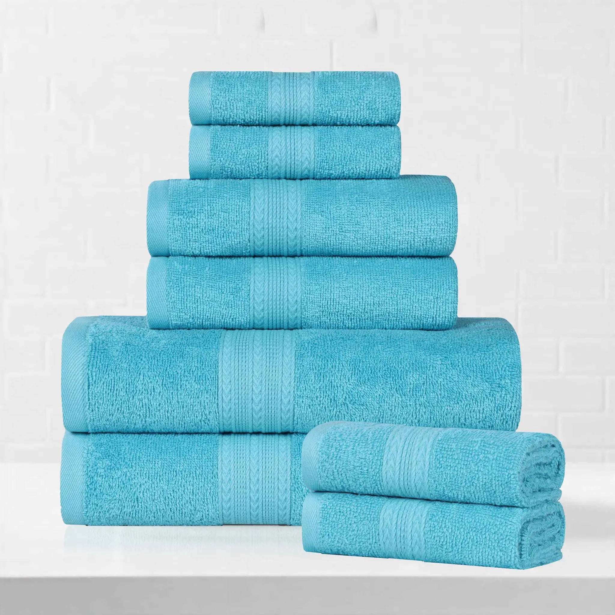 Eco-Friendly Ringspun Cotton Towel Set 8-Piece - Towel Set by Superior Brand