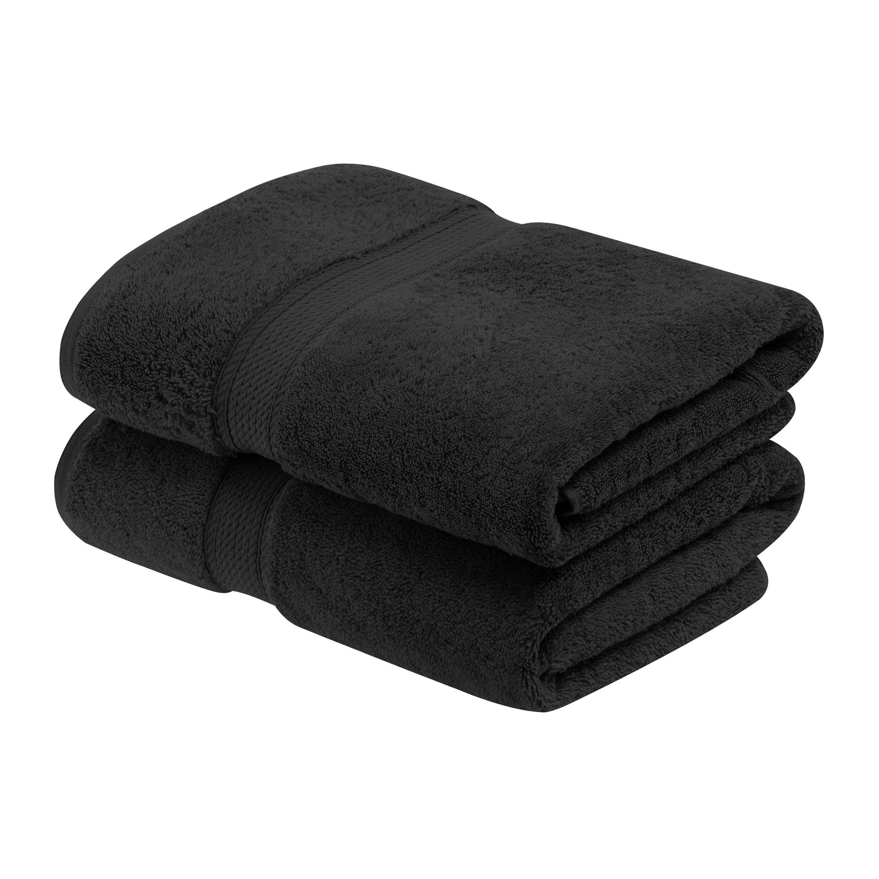 Egyptian Cotton Heavyweight 2 Piece Bath Towel Set - Black