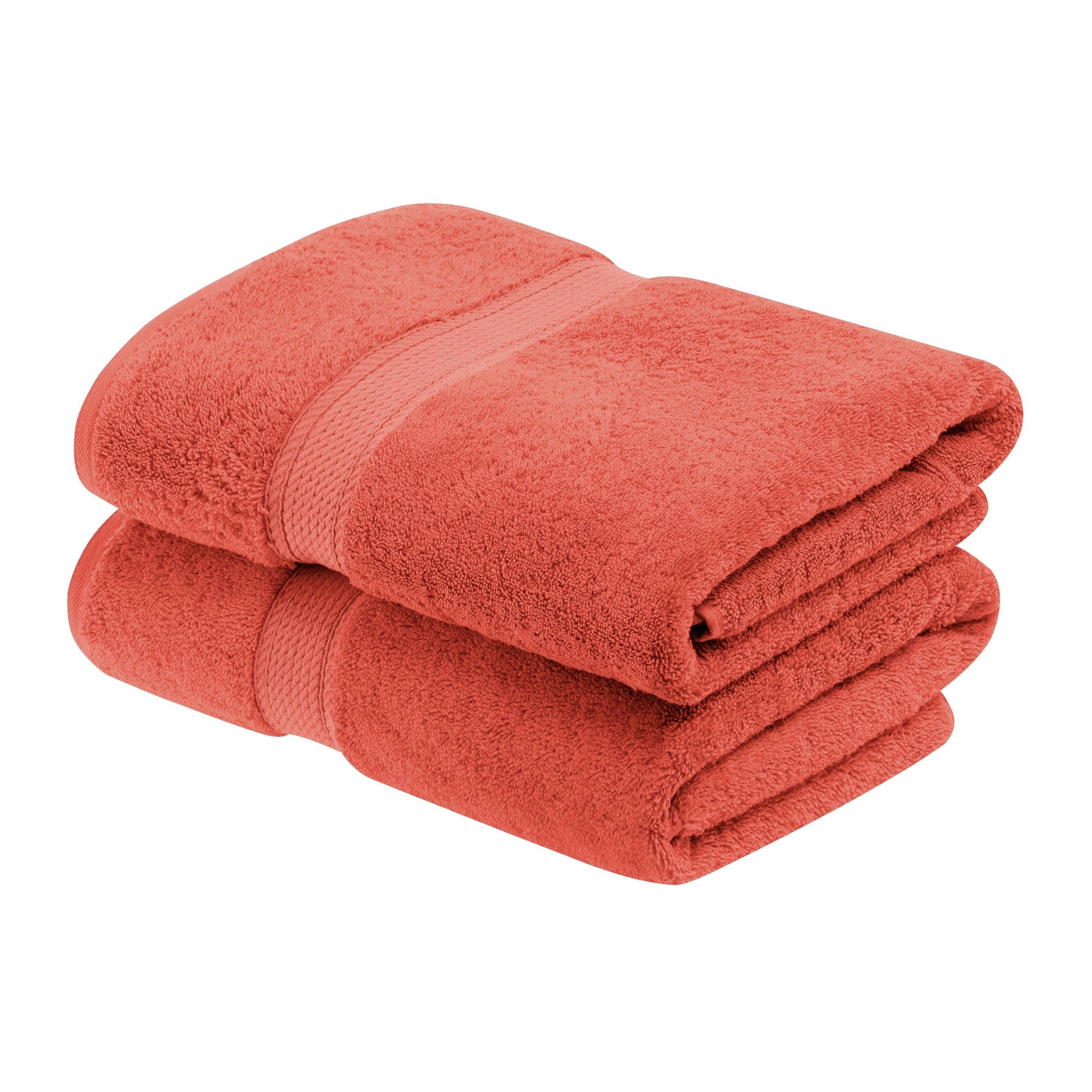 Egyptian Cotton Heavyweight 2 Piece Bath Towel Set - Coral