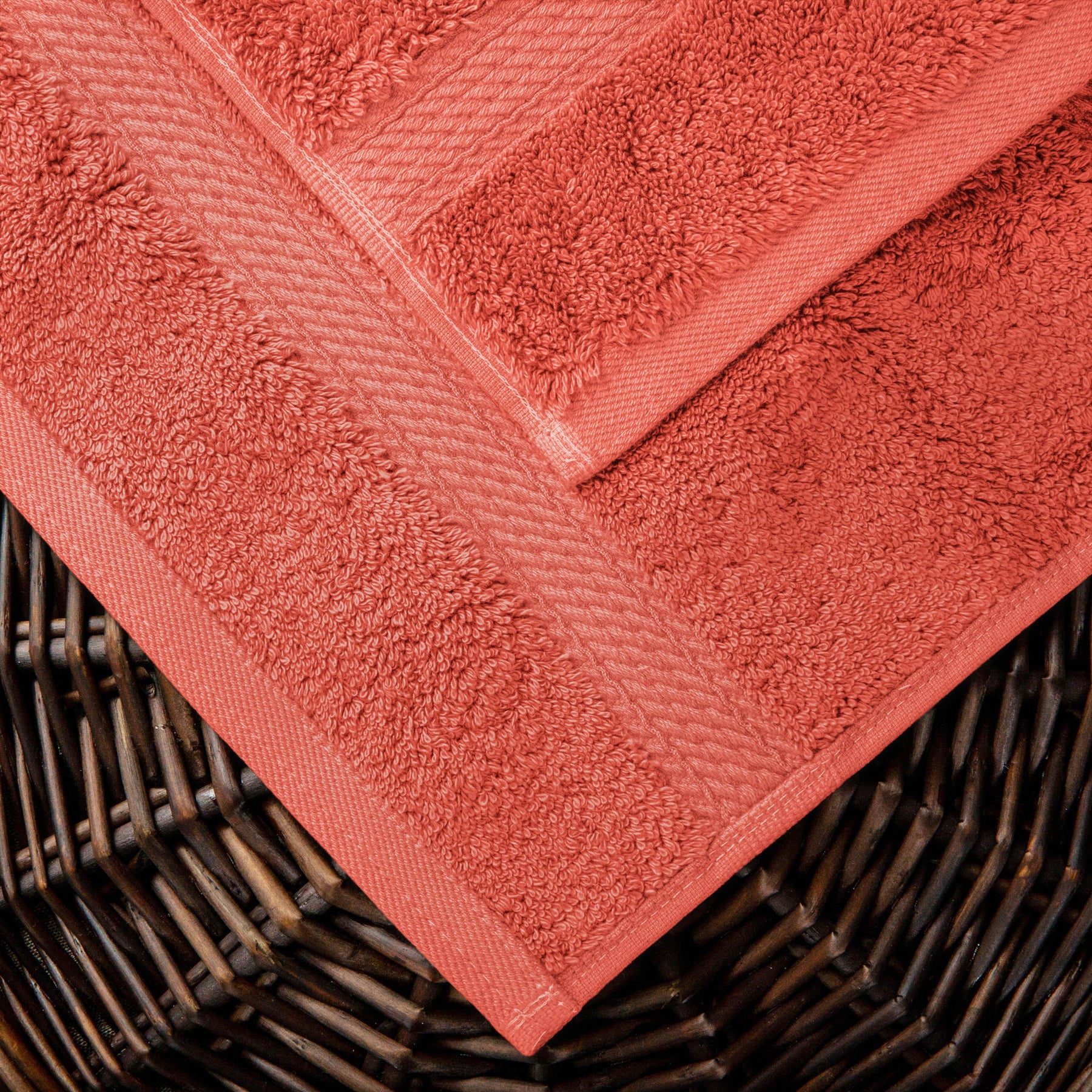 Egyptian Cotton Heavyweight 2 Piece Bath Towel Set - Coral