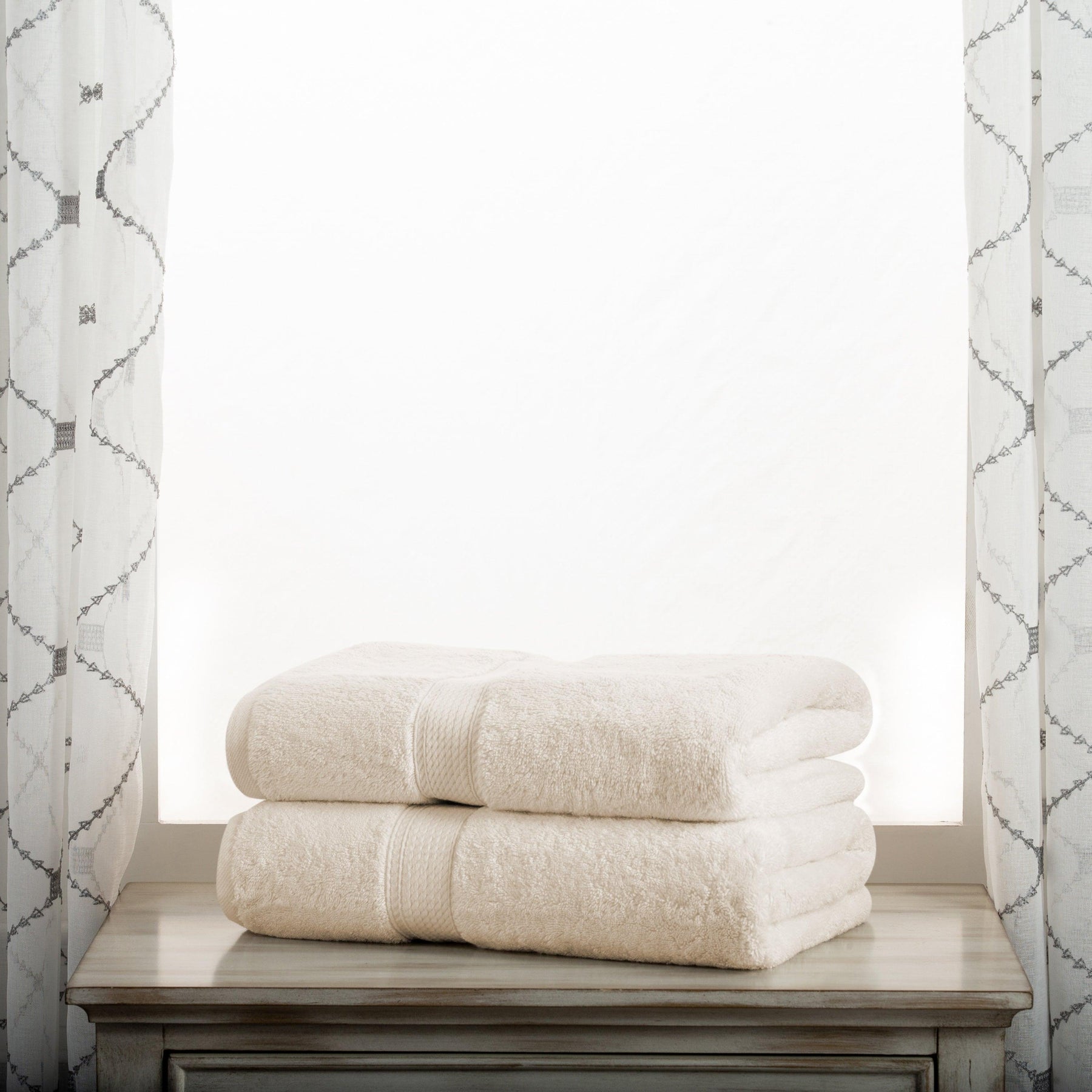 Egyptian Cotton Heavyweight 2 Piece Bath Towel Set - Cream