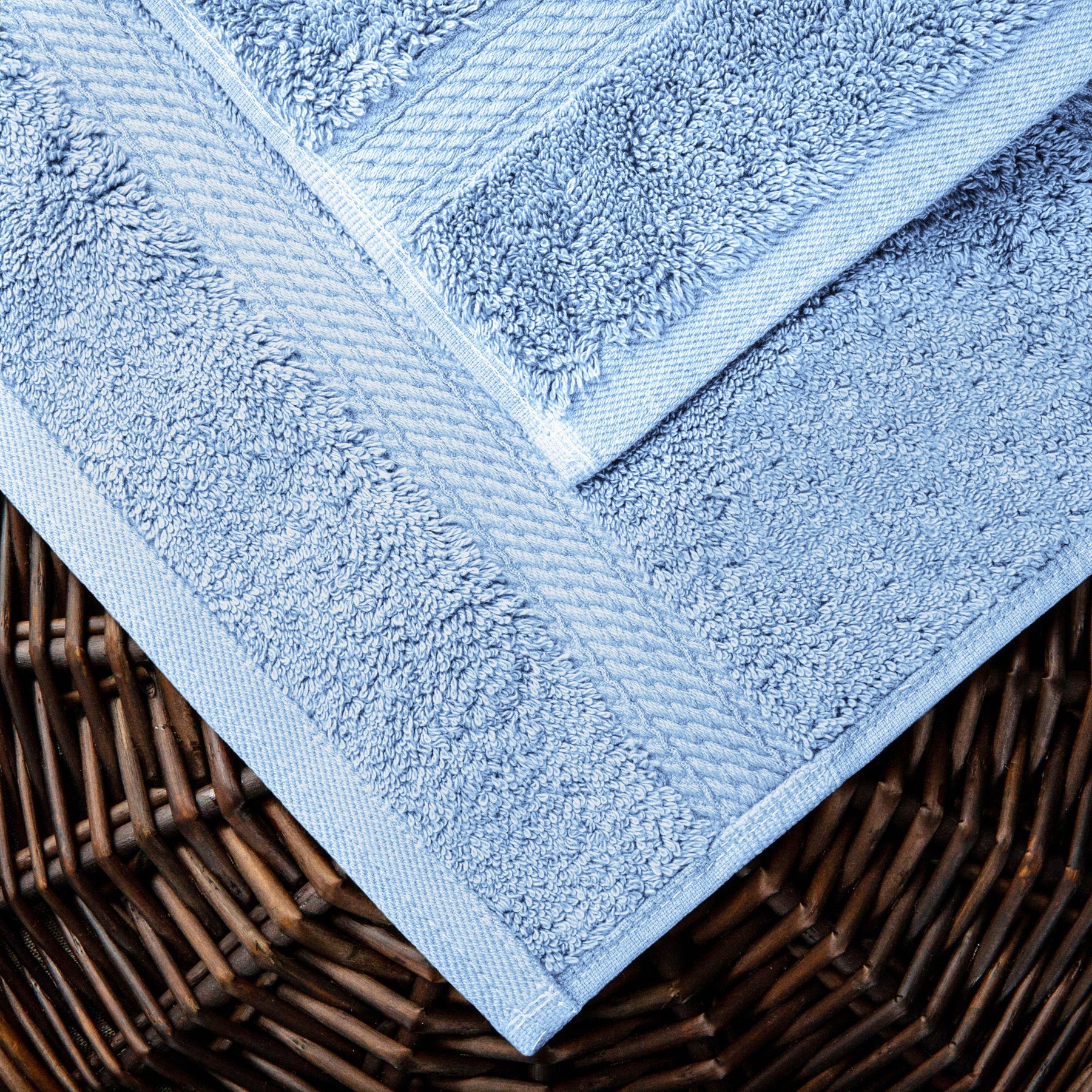 Egyptian Cotton Heavyweight 2 Piece Bath Towel Set - Light Blue