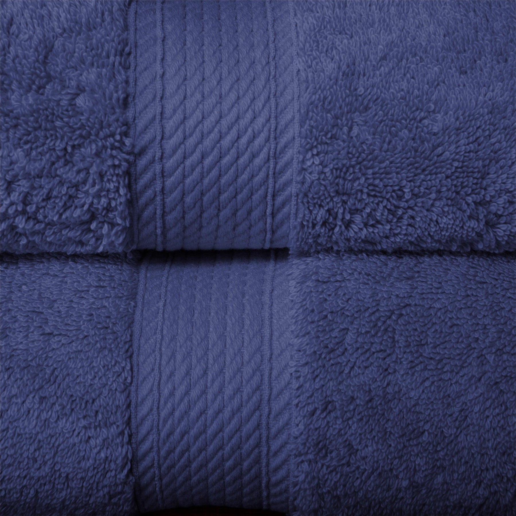 Egyptian Cotton Heavyweight 2 Piece Bath Towel Set - Navy Blue