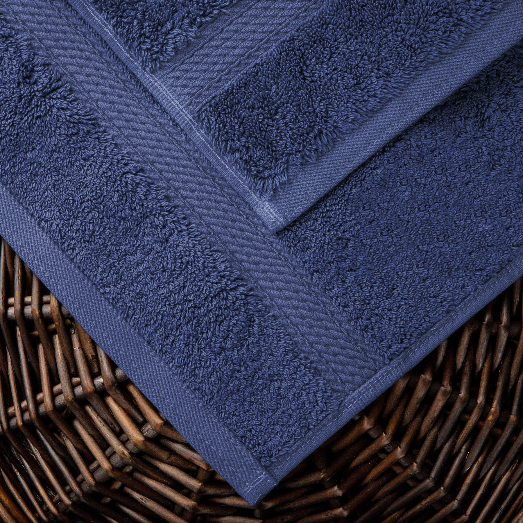 Egyptian Cotton Heavyweight 2 Piece Bath Towel Set - Navy Blue