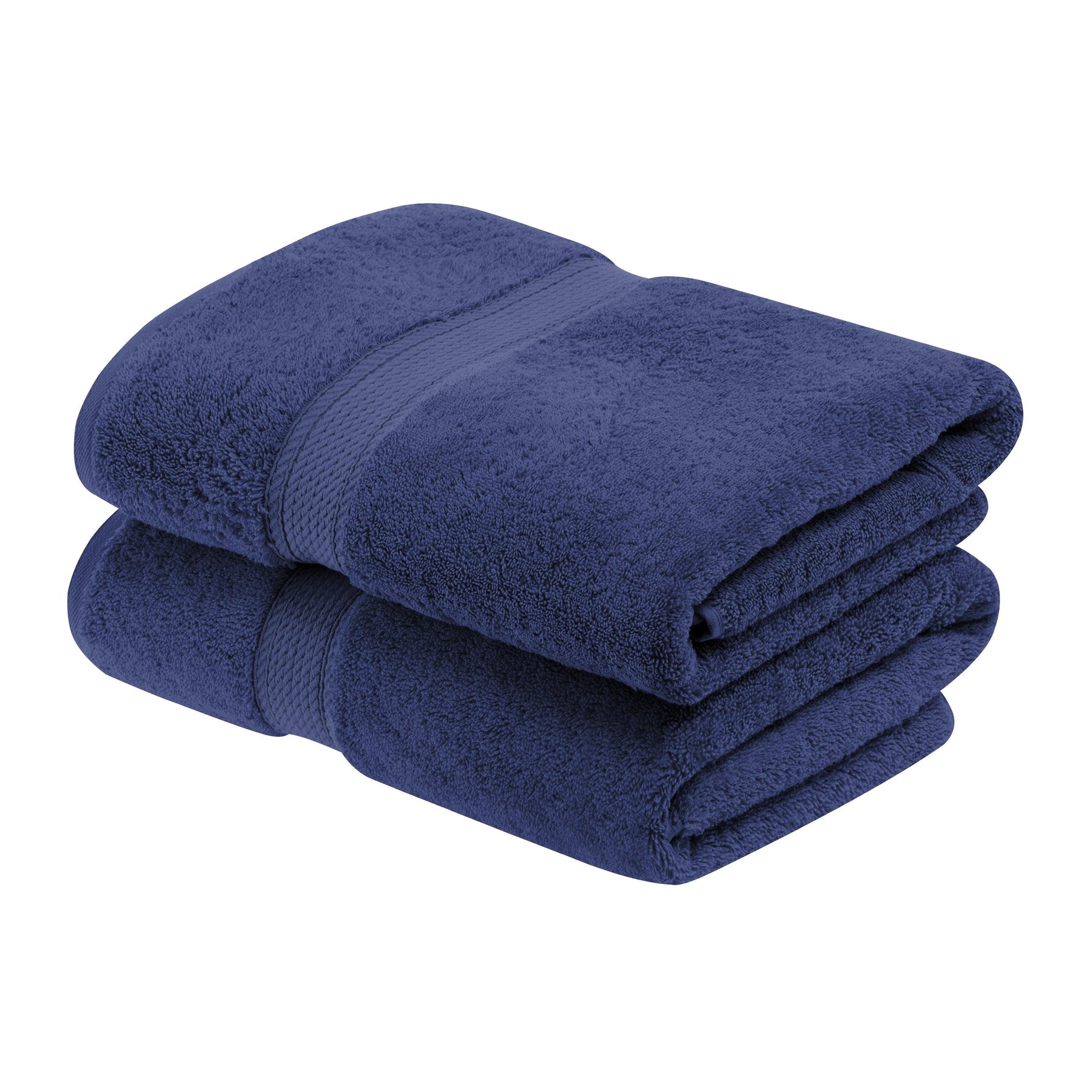 Egyptian Cotton Heavyweight 2 Piece Bath Towel Set - Navy Blue