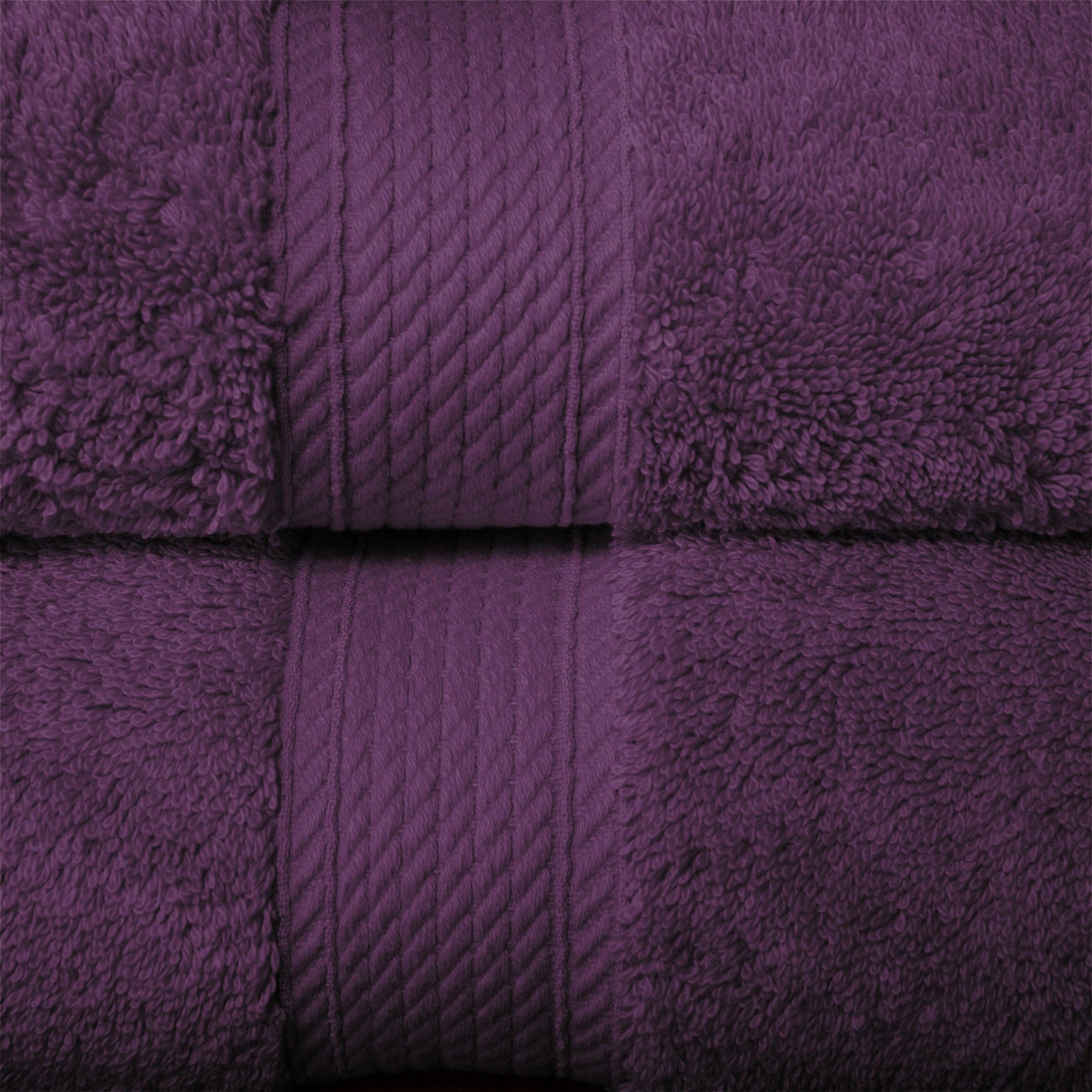 Egyptian Cotton Heavyweight 2 Piece Bath Towel Set - Plum