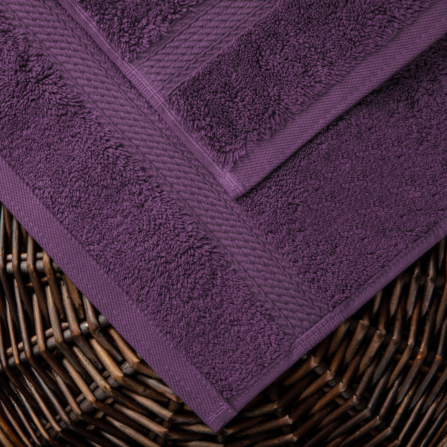 Superior Egyptian Cotton Heavyweight 6 Piece Bath Towel Set - Plum