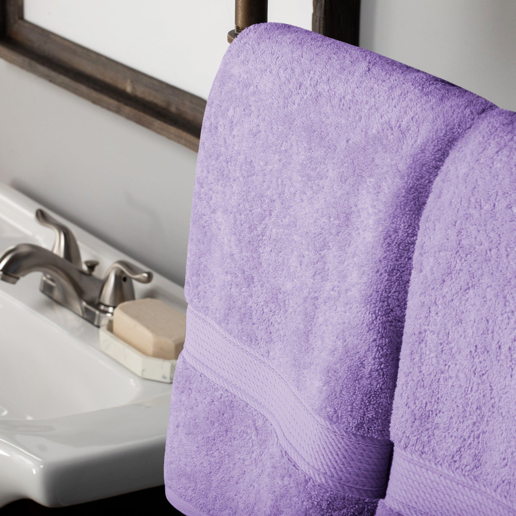 Egyptian Cotton Heavyweight 2 Piece Bath Towel Set - Purple