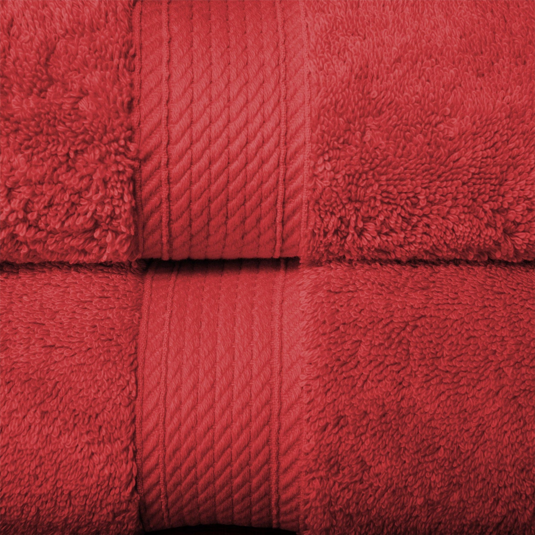 Egyptian Cotton Heavyweight 2 Piece Bath Towel Set - Red