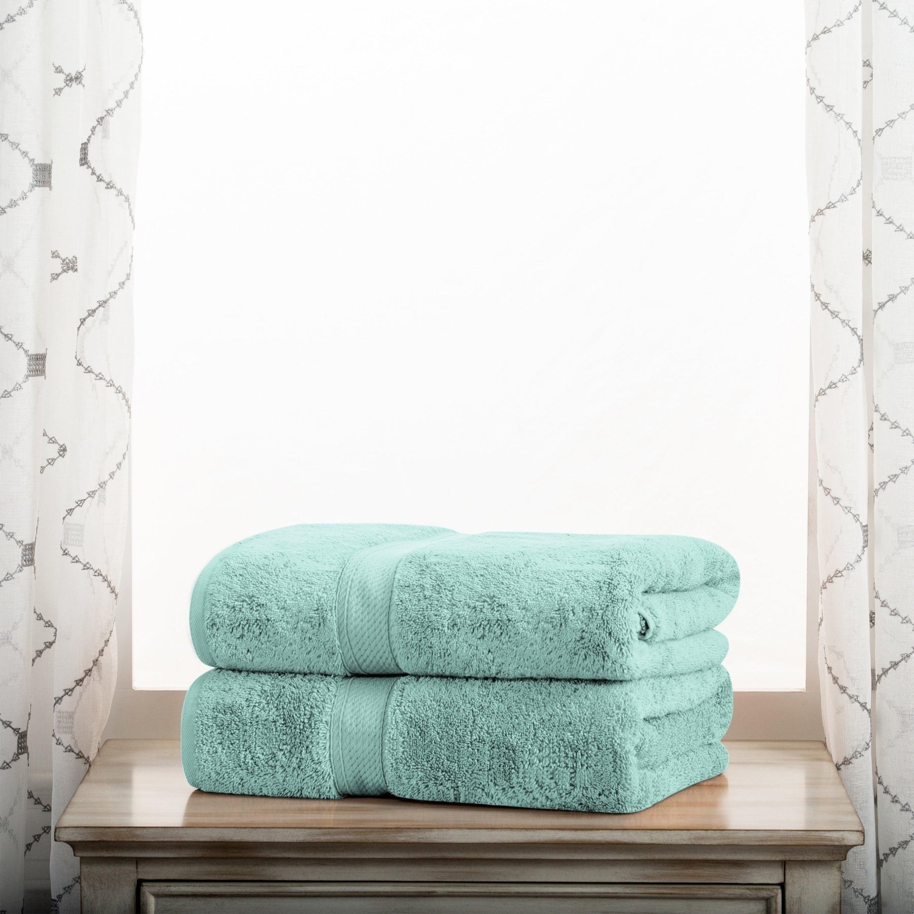 Egyptian Cotton Heavyweight 2 Piece Bath Towel Set - Sea Foam