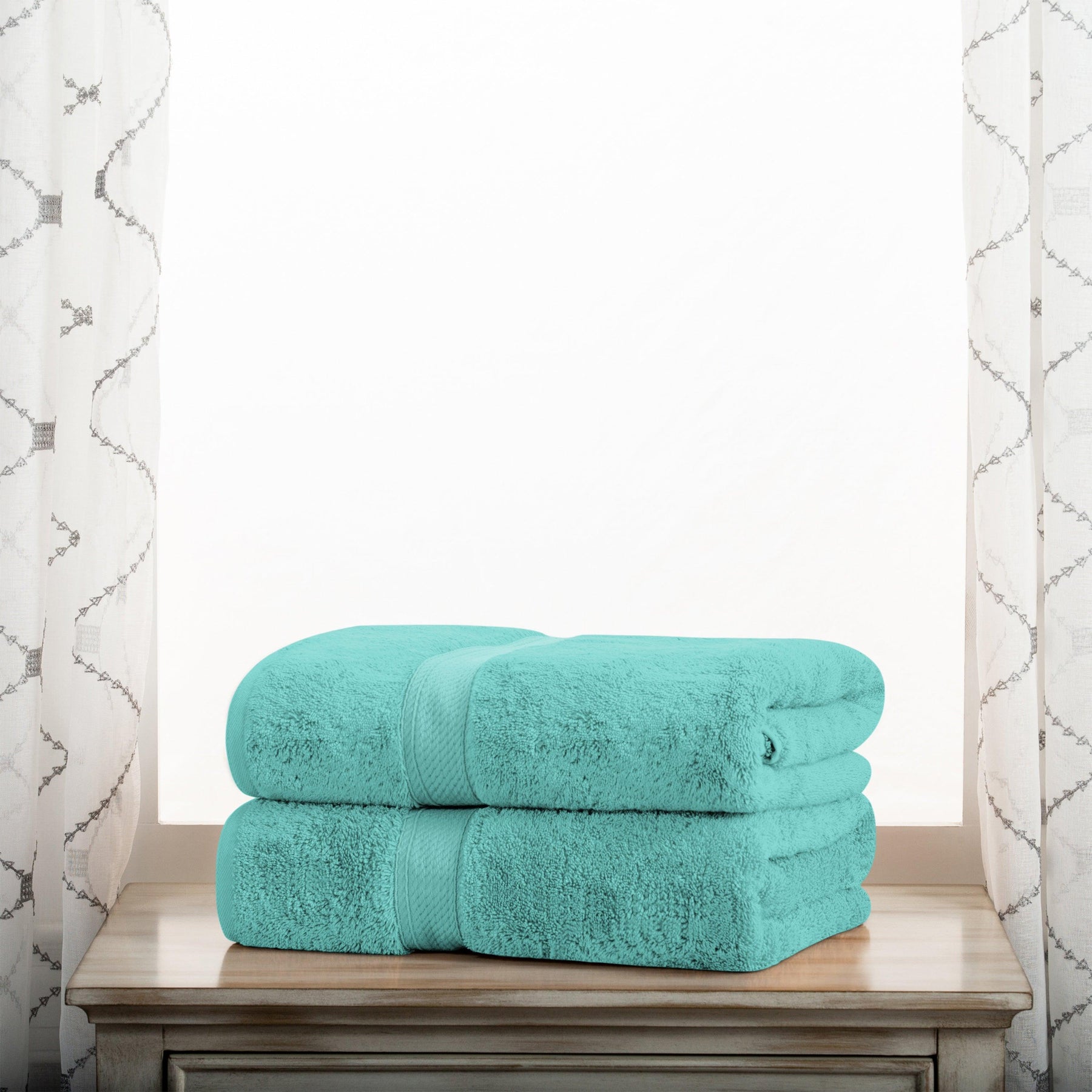 Egyptian Cotton Heavyweight 2 Piece Bath Towel Set - Turquoise