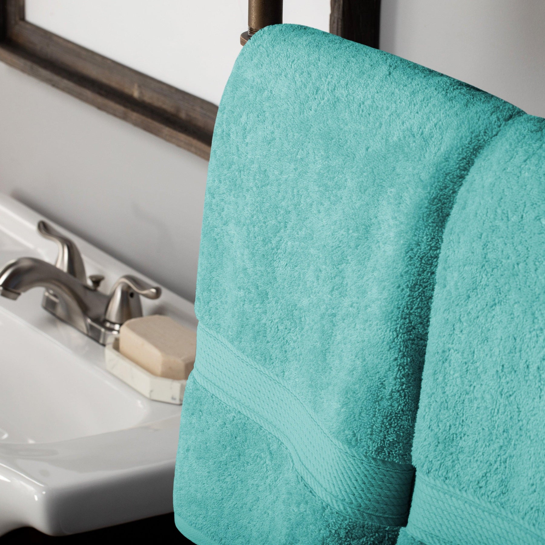 Superior Egyptian Cotton Heavyweight 6 Piece Bath Towel Set - Turquoise