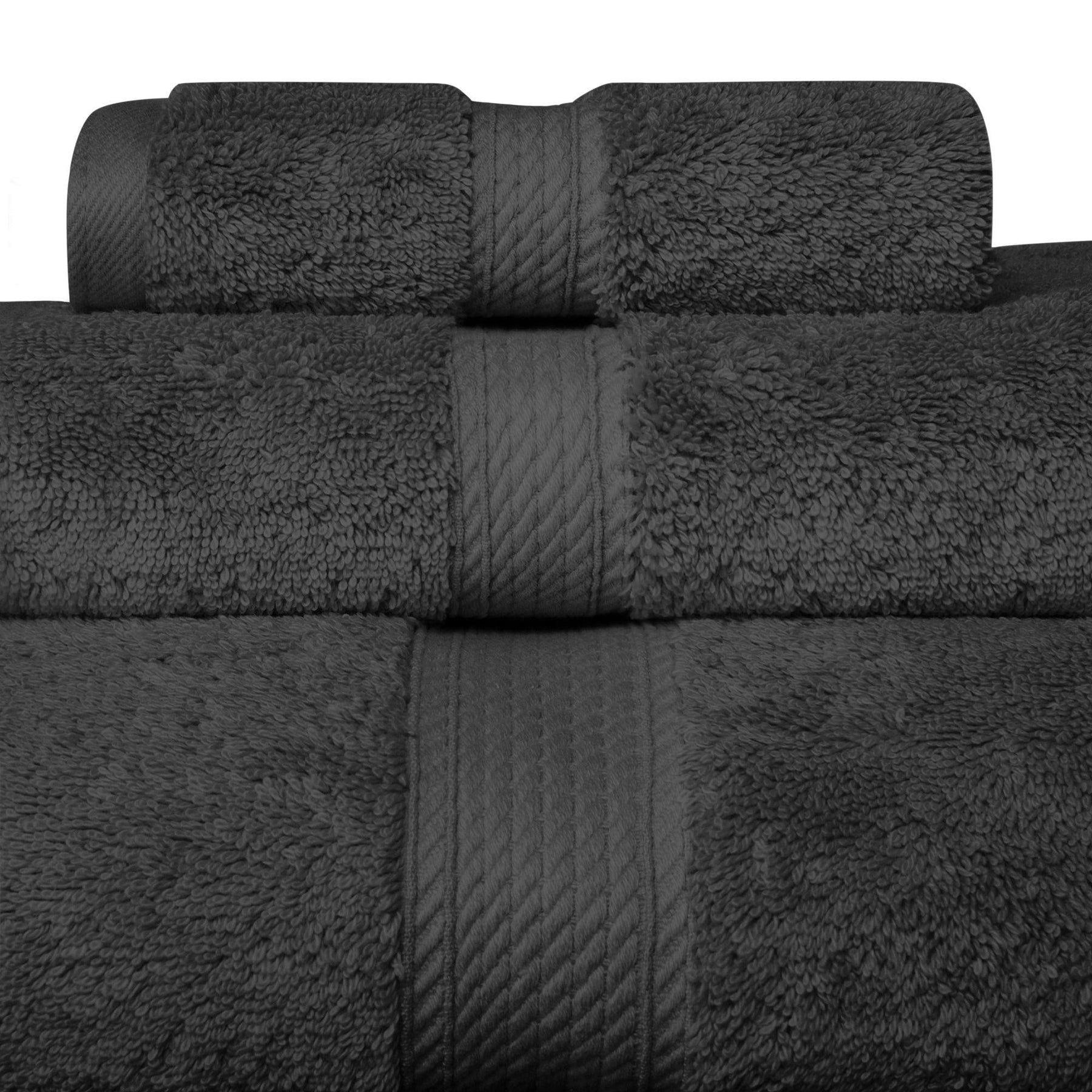 Egyptian Cotton Heavyweight 3 Piece Bath Towel Set - Charcoal