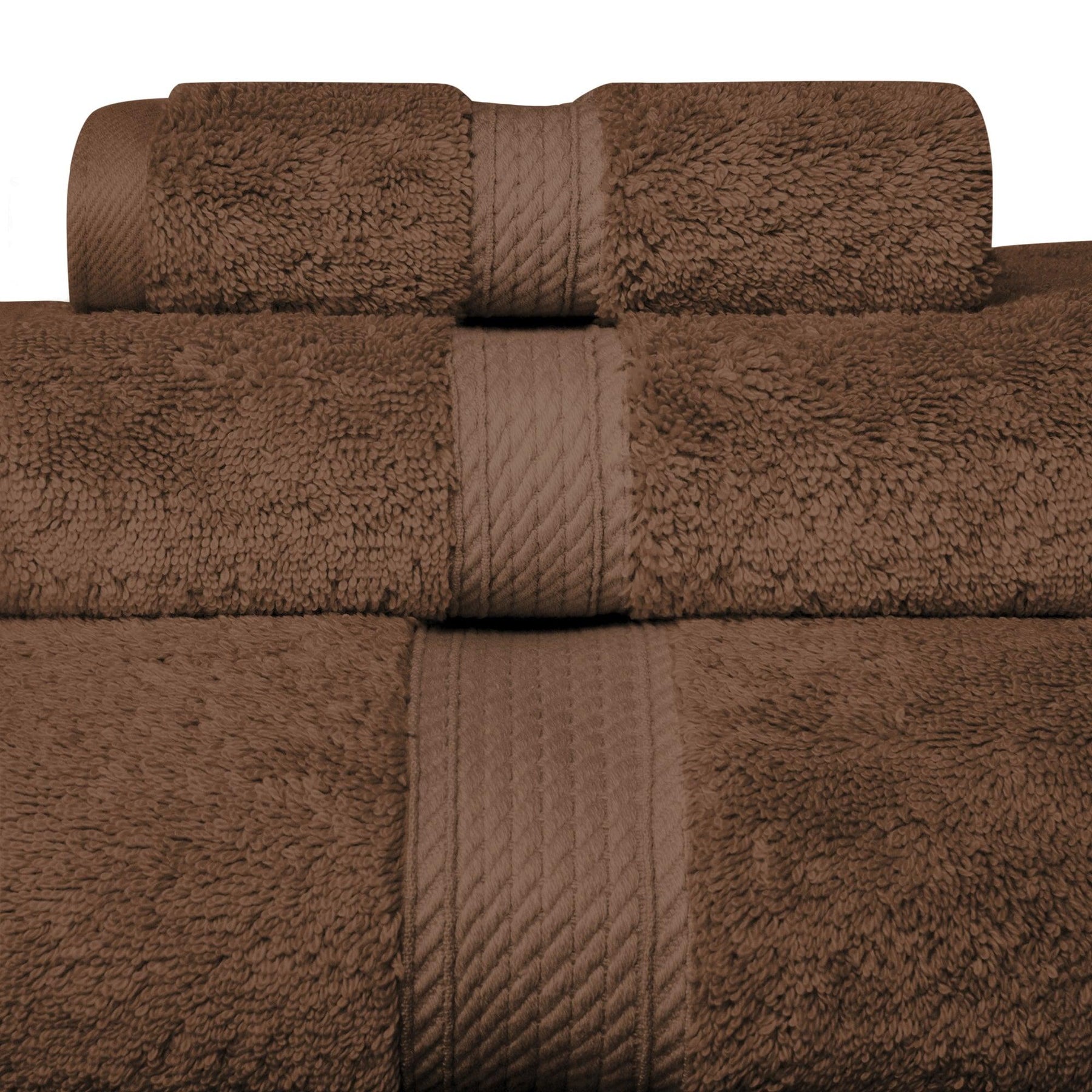 Egyptian Cotton Heavyweight 3 Piece Bath Towel Set - Chocolate