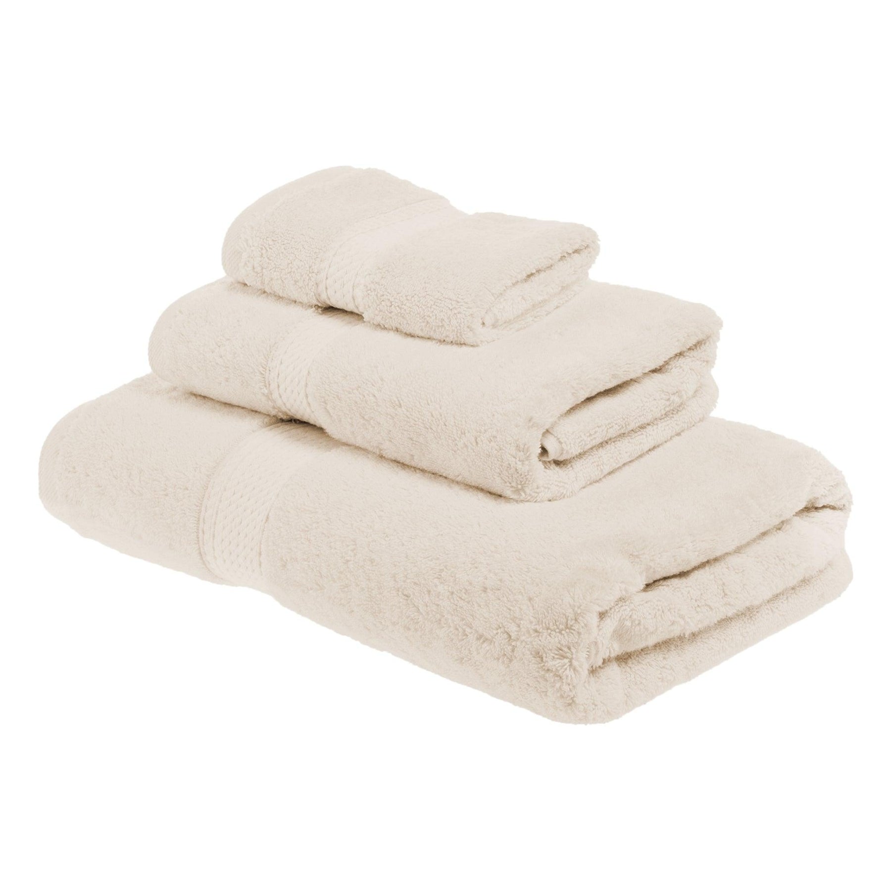 Egyptian Cotton Heavyweight 3 Piece Bath Towel Set - Cream