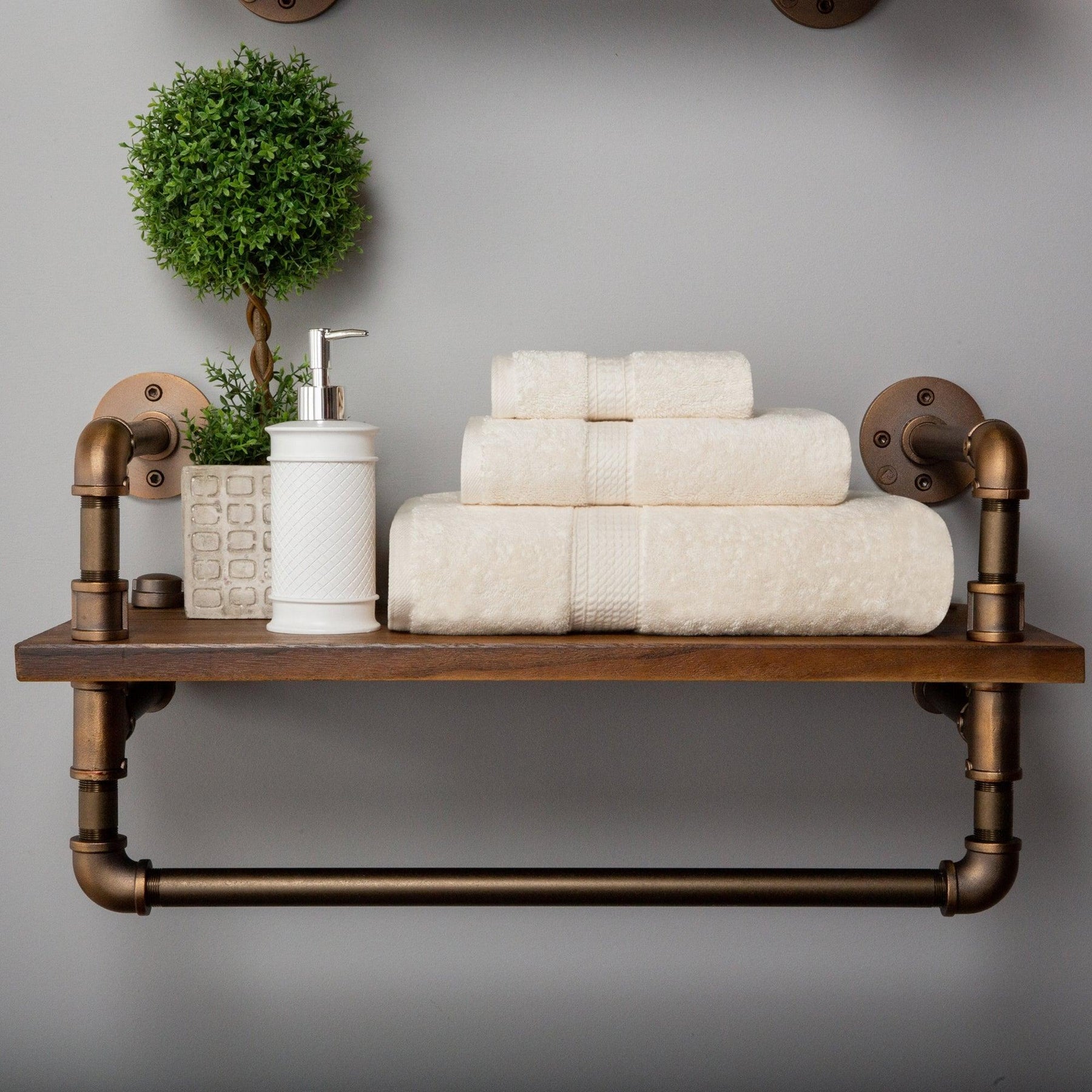 Egyptian Cotton Heavyweight 3 Piece Bath Towel Set - Cream