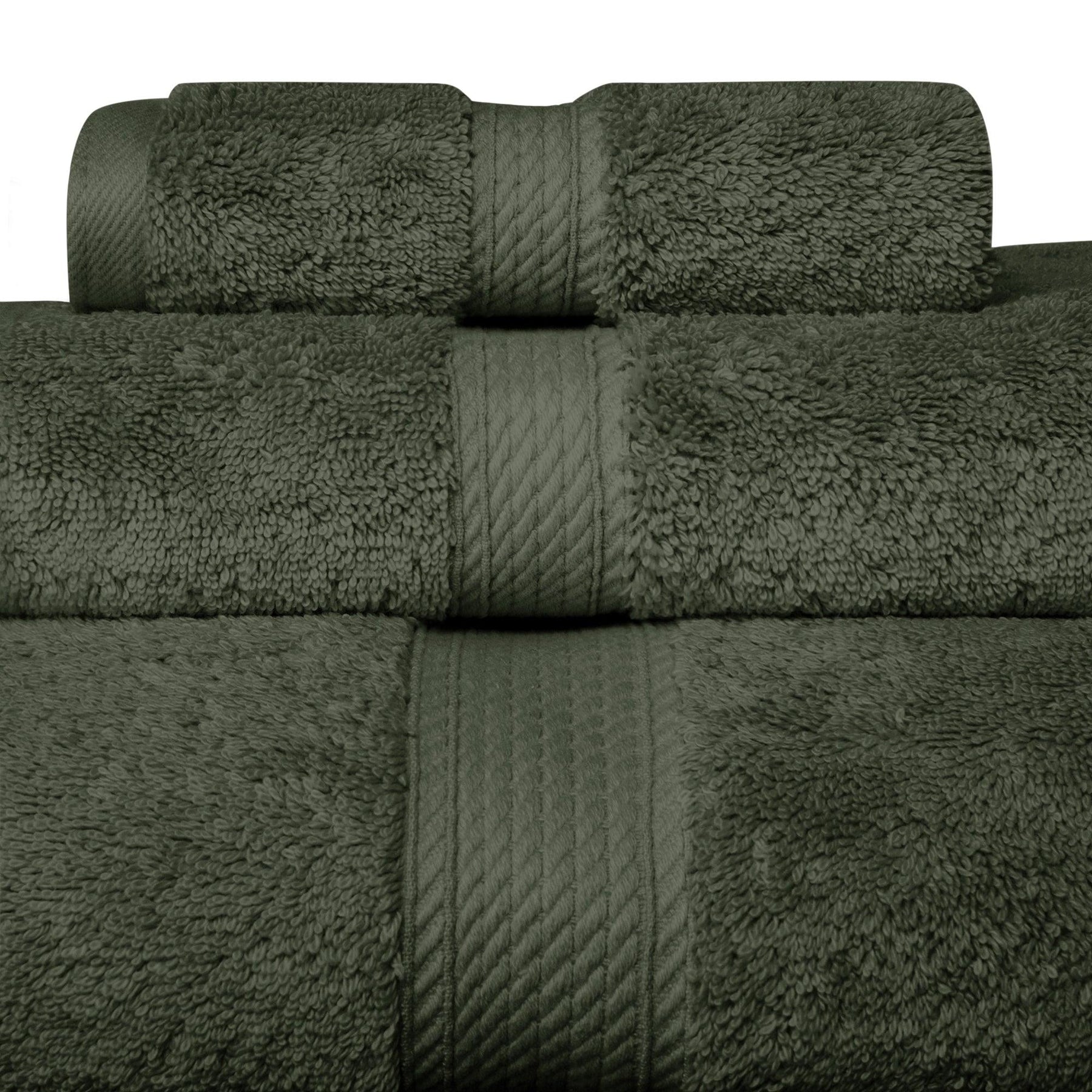 Egyptian Cotton Heavyweight 3 Piece Bath Towel Set - Forest Green