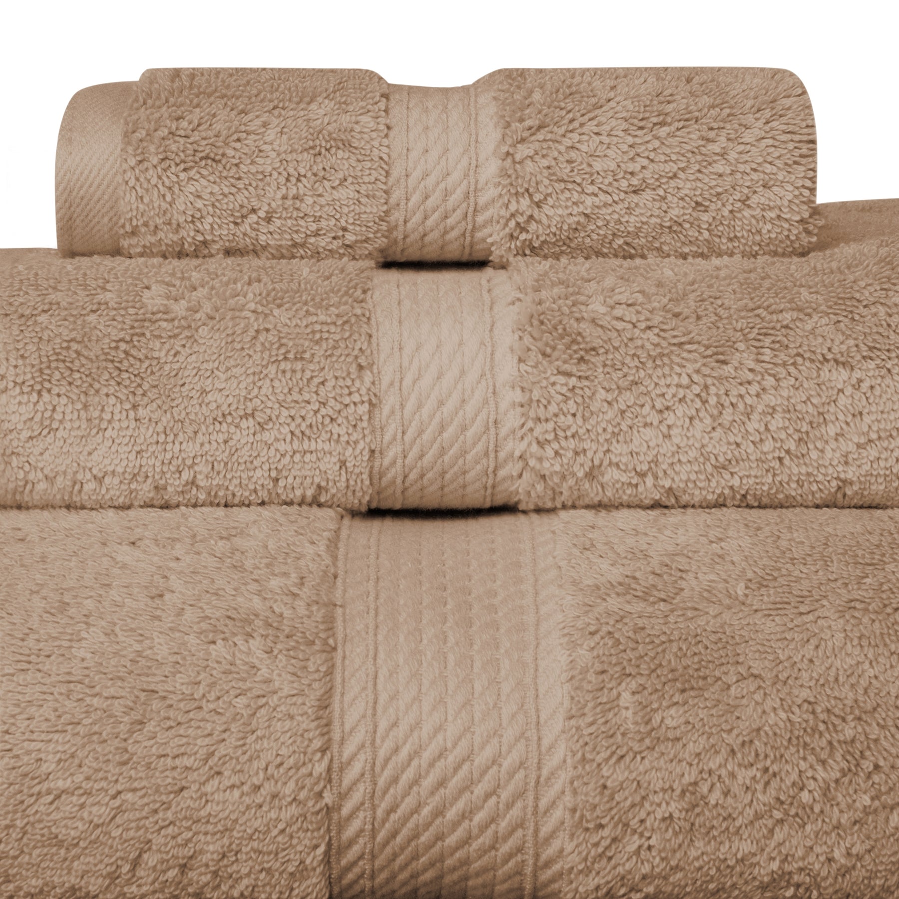 Egyptian Cotton Heavyweight 3 Piece Bath Towel Set - Latte