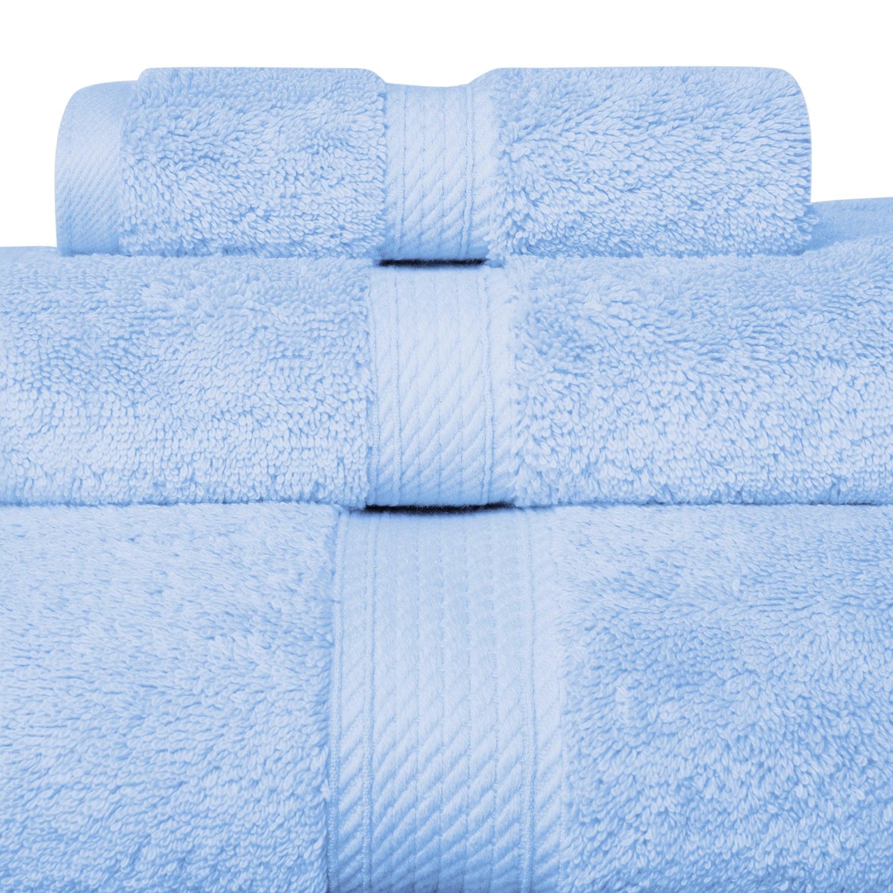 Egyptian Cotton Heavyweight 3 Piece Bath Towel Set - Light Blue