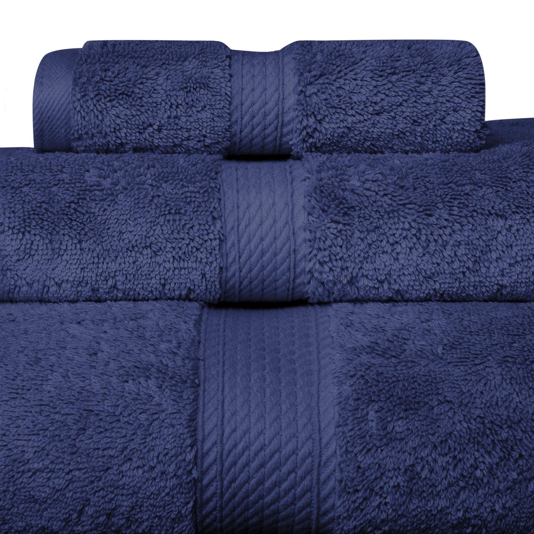 Egyptian Cotton Heavyweight 3 Piece Bath Towel Set - Navy Blue