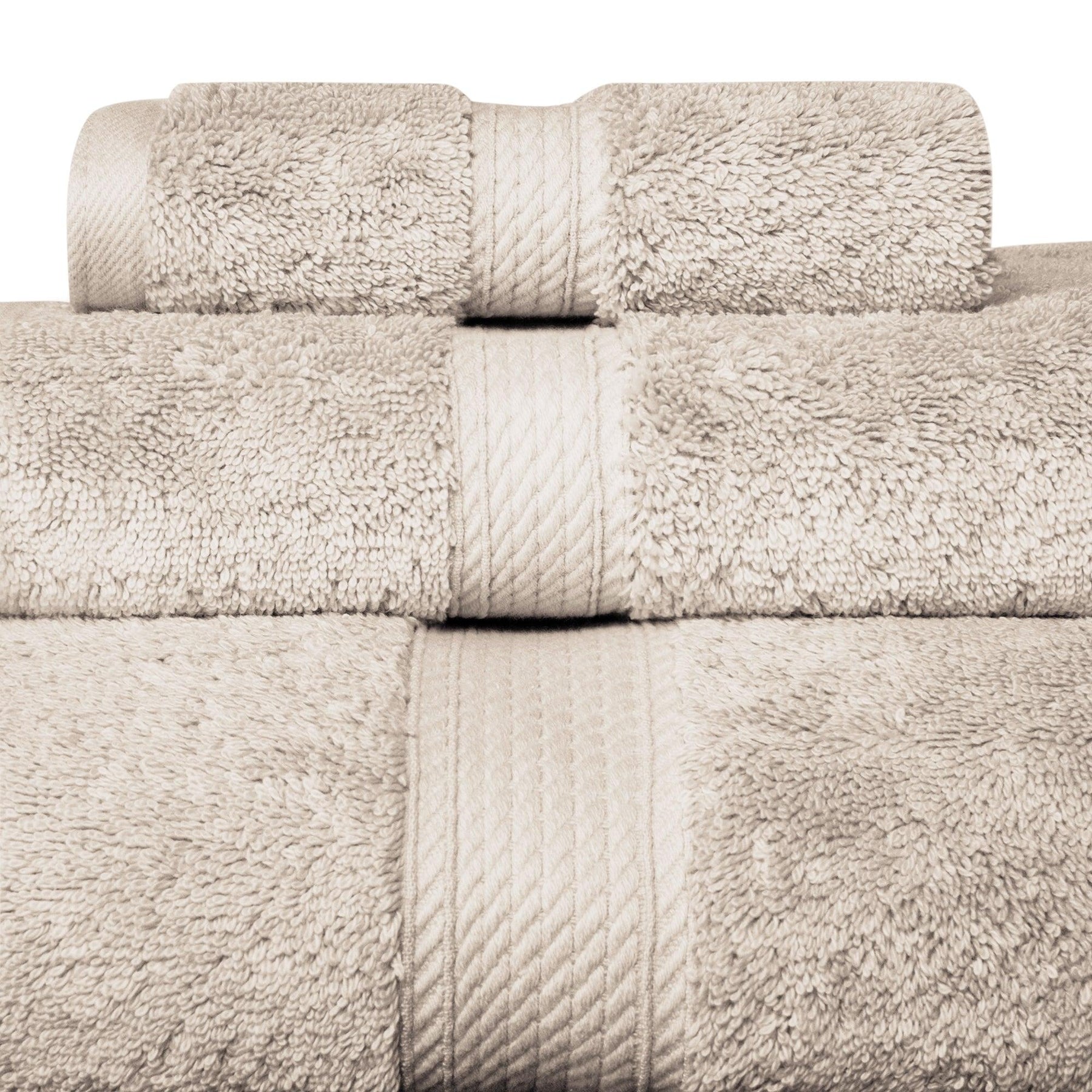 Egyptian Cotton Heavyweight 3 Piece Bath Towel Set - Stone