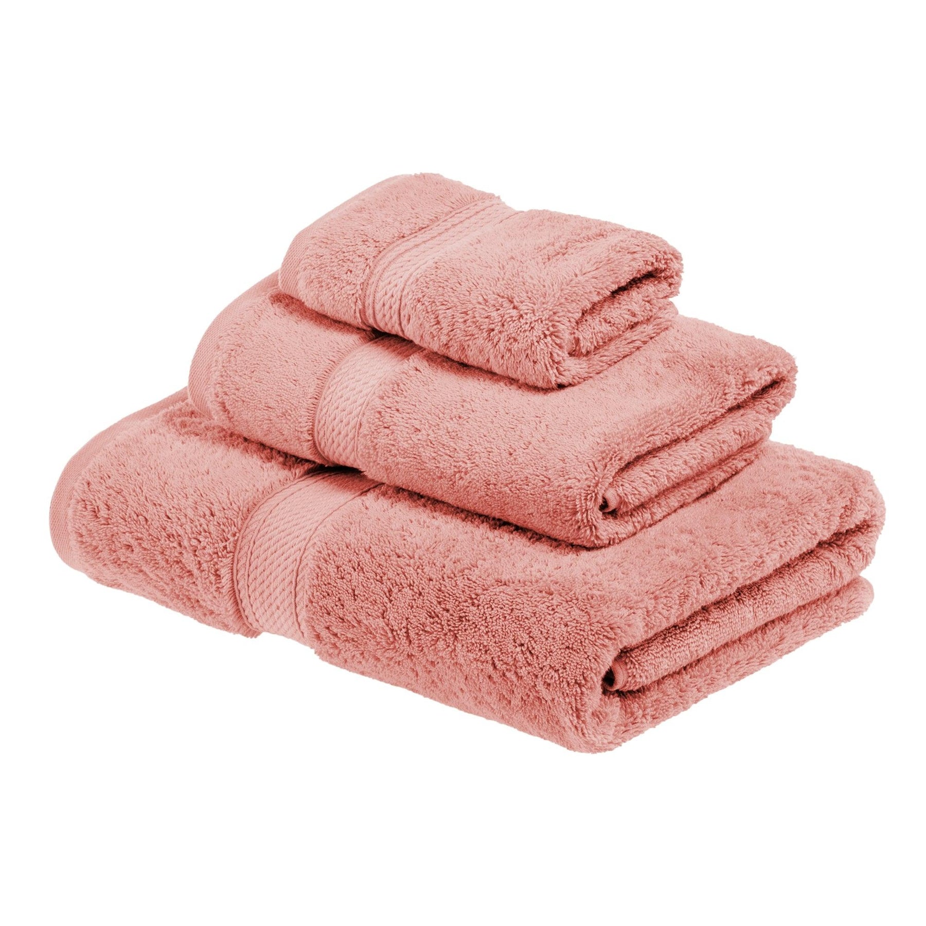 Egyptian Cotton Heavyweight 3 Piece Bath Towel Set - Tea Rose