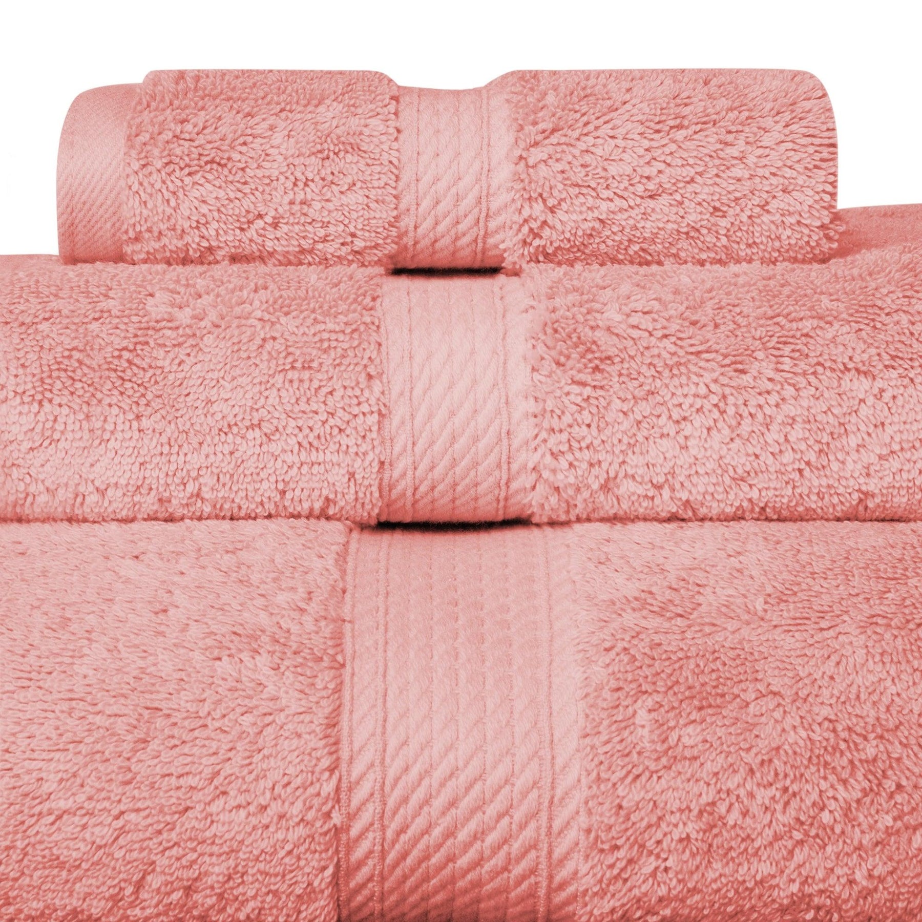 Egyptian Cotton Heavyweight 3 Piece Bath Towel Set - Tea Rose