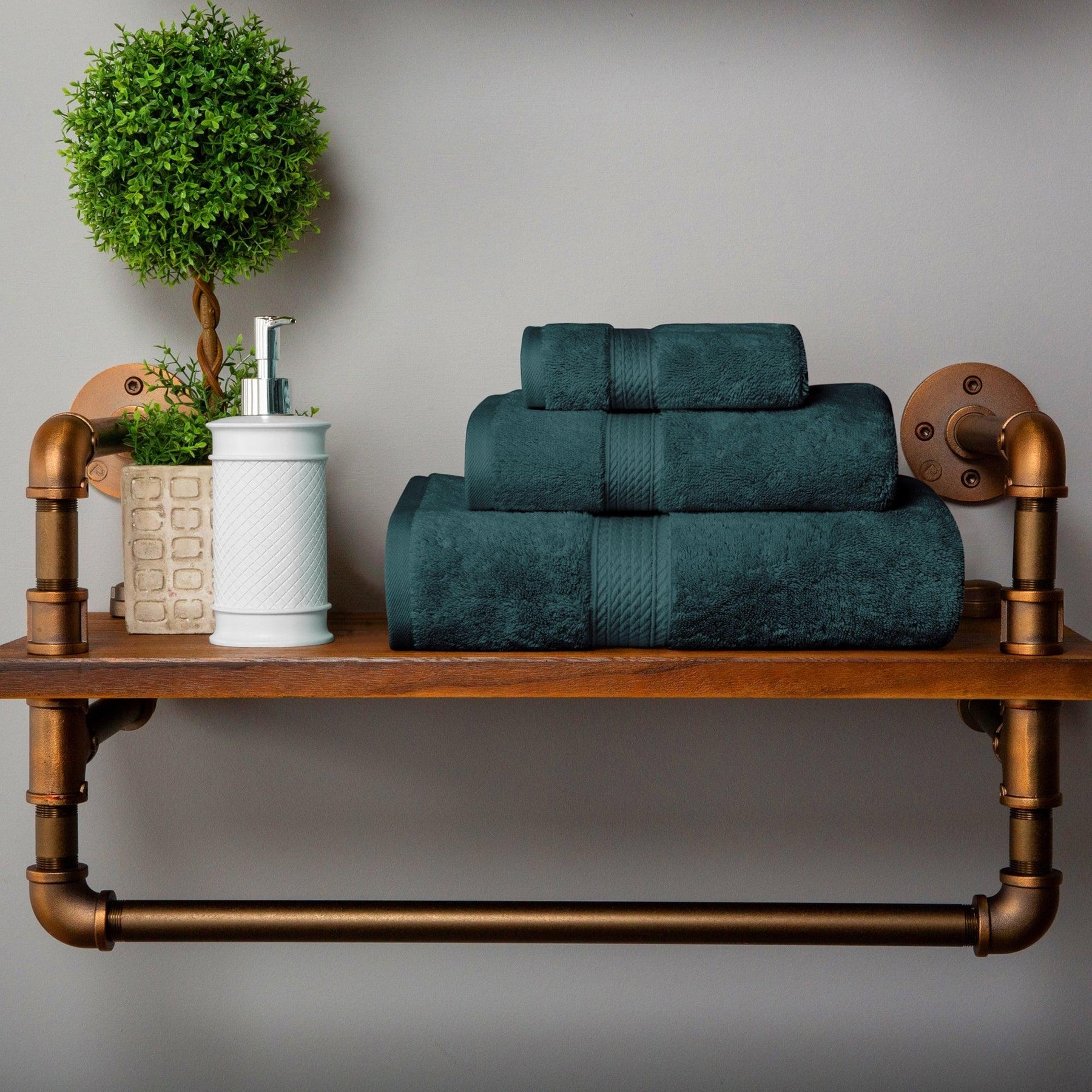 Egyptian Cotton Heavyweight 3 Piece Bath Towel Set - Teal