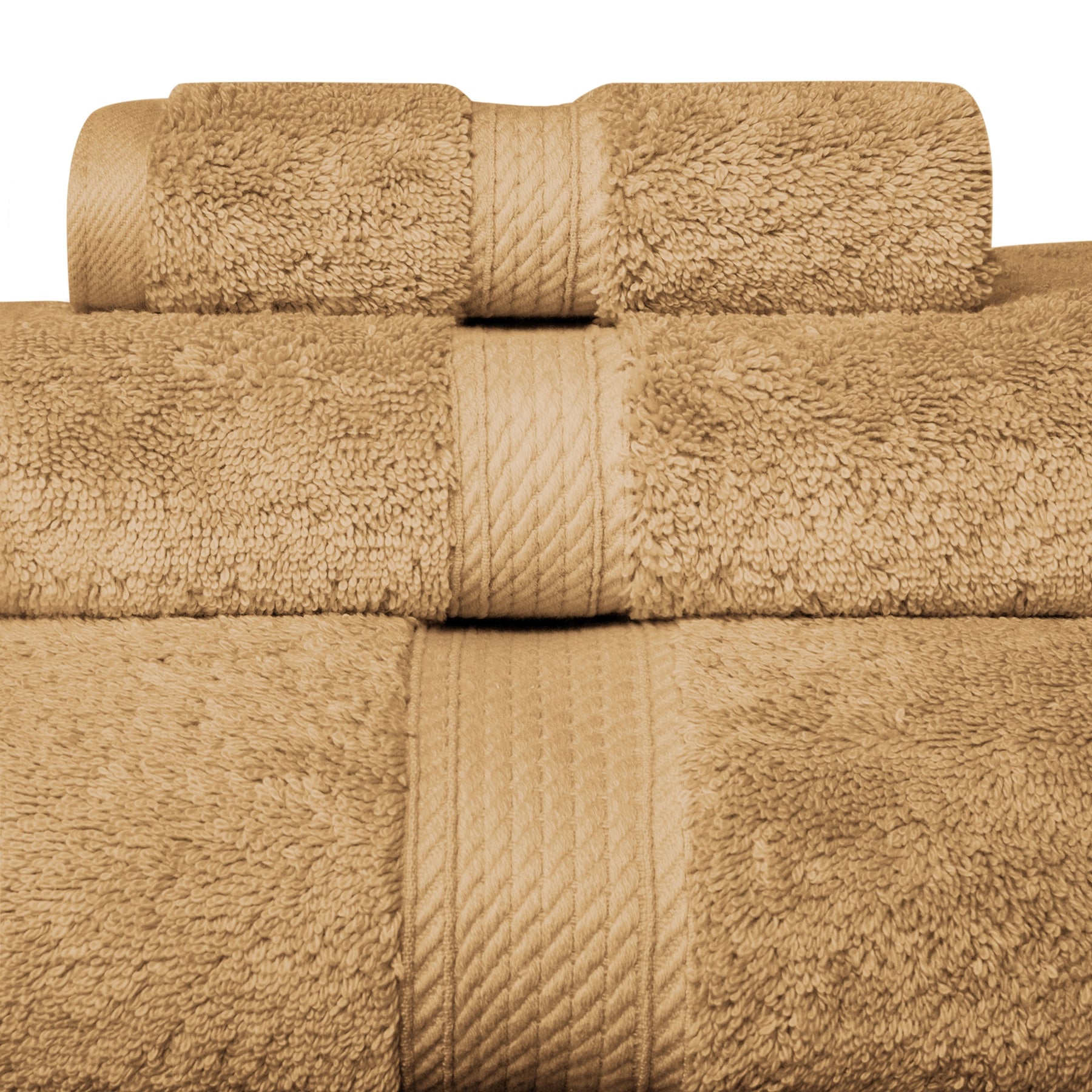 Egyptian Cotton Heavyweight 3 Piece Bath Towel Set - Toast