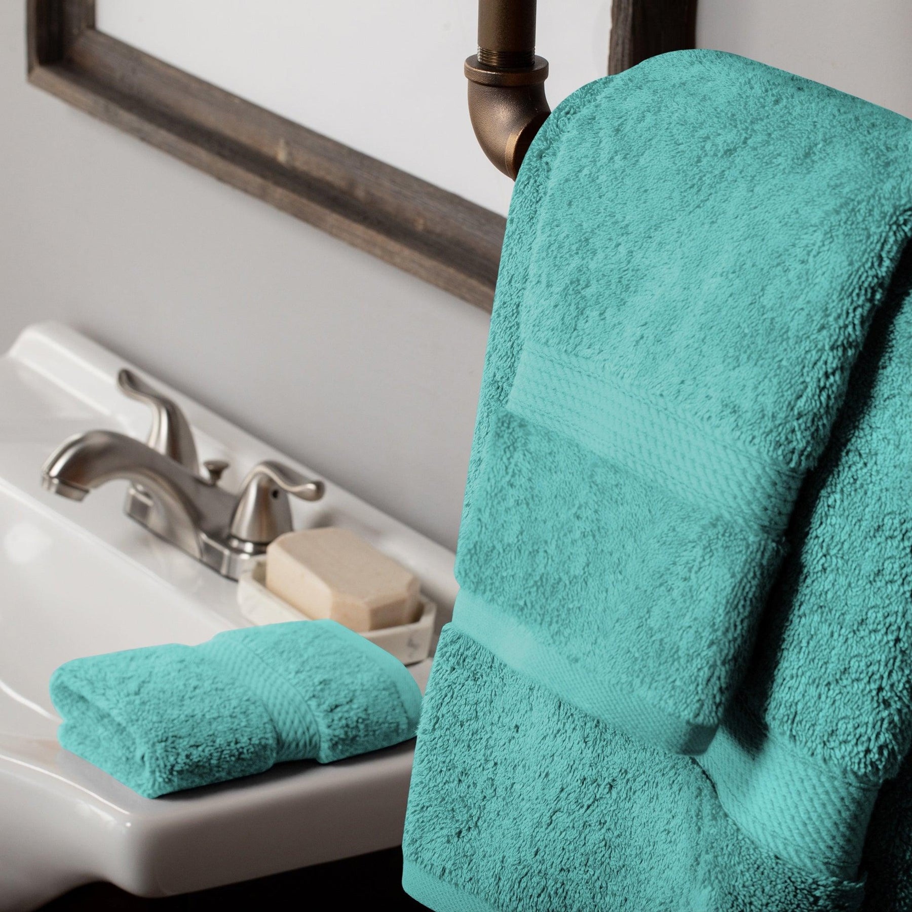 Egyptian Cotton Heavyweight 3 Piece Bath Towel Set - Turquoise