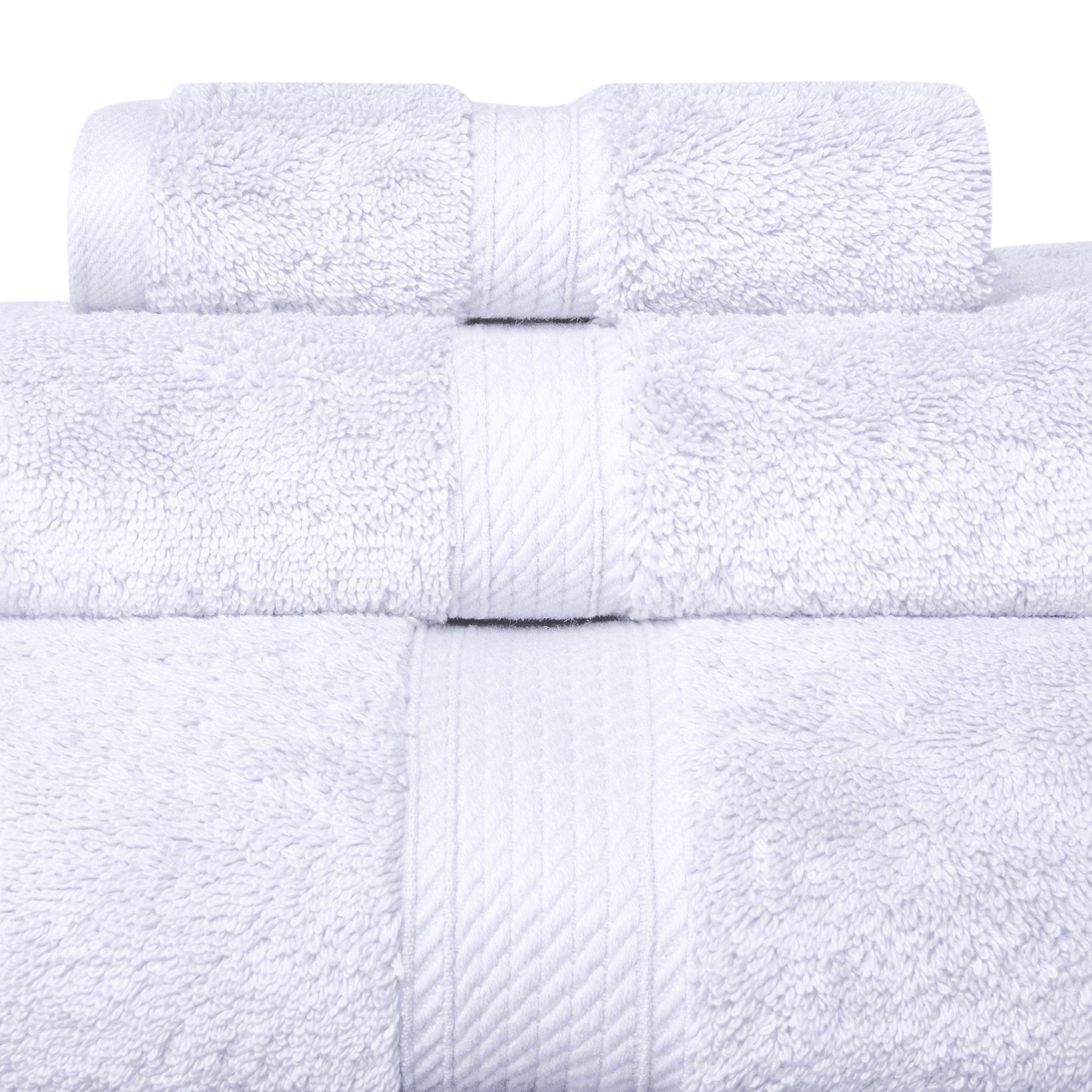 Egyptian Cotton Heavyweight 3 Piece Bath Towel Set - White