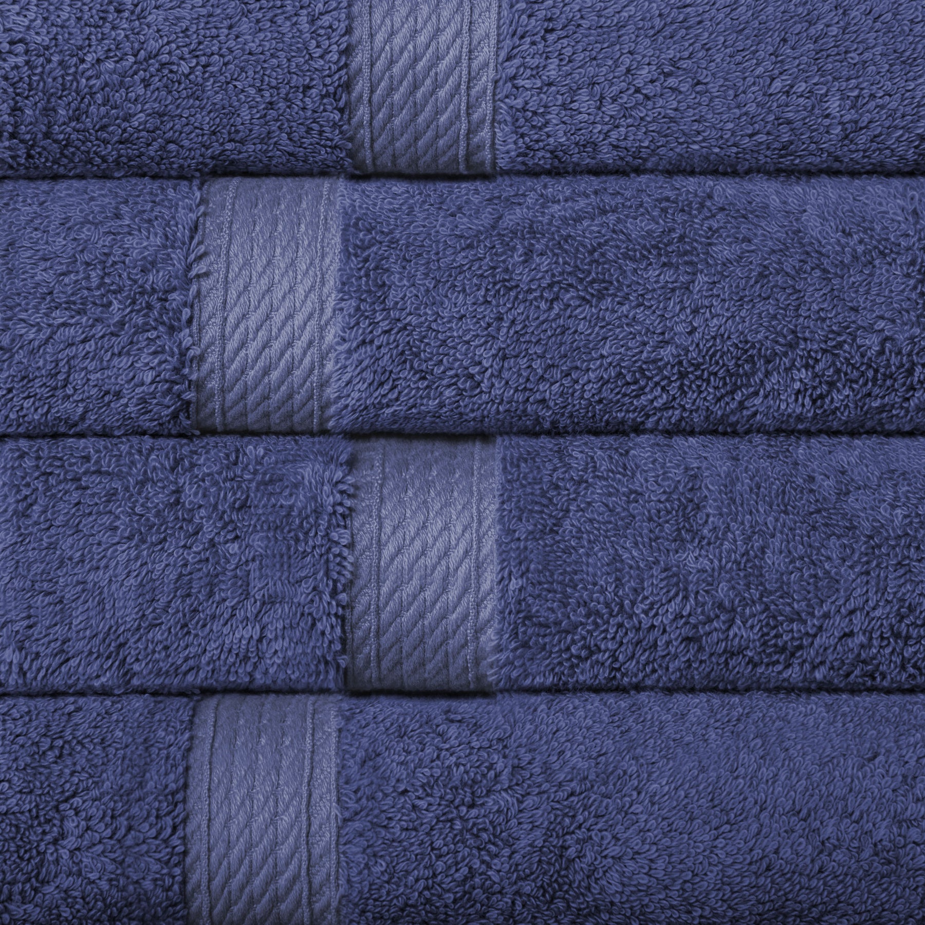 Solid Egyptian Cotton 4 Piece Hand Towel Set - Navy Blue