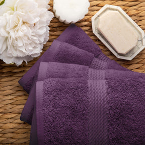 Superior Egyptian Cotton Plush Heavyweight Absorbent Luxury Soft Bath Towel - Plum