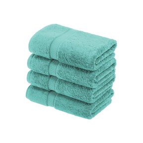 Solid Egyptian Cotton 4 Piece Hand Towel Set - Turquiose