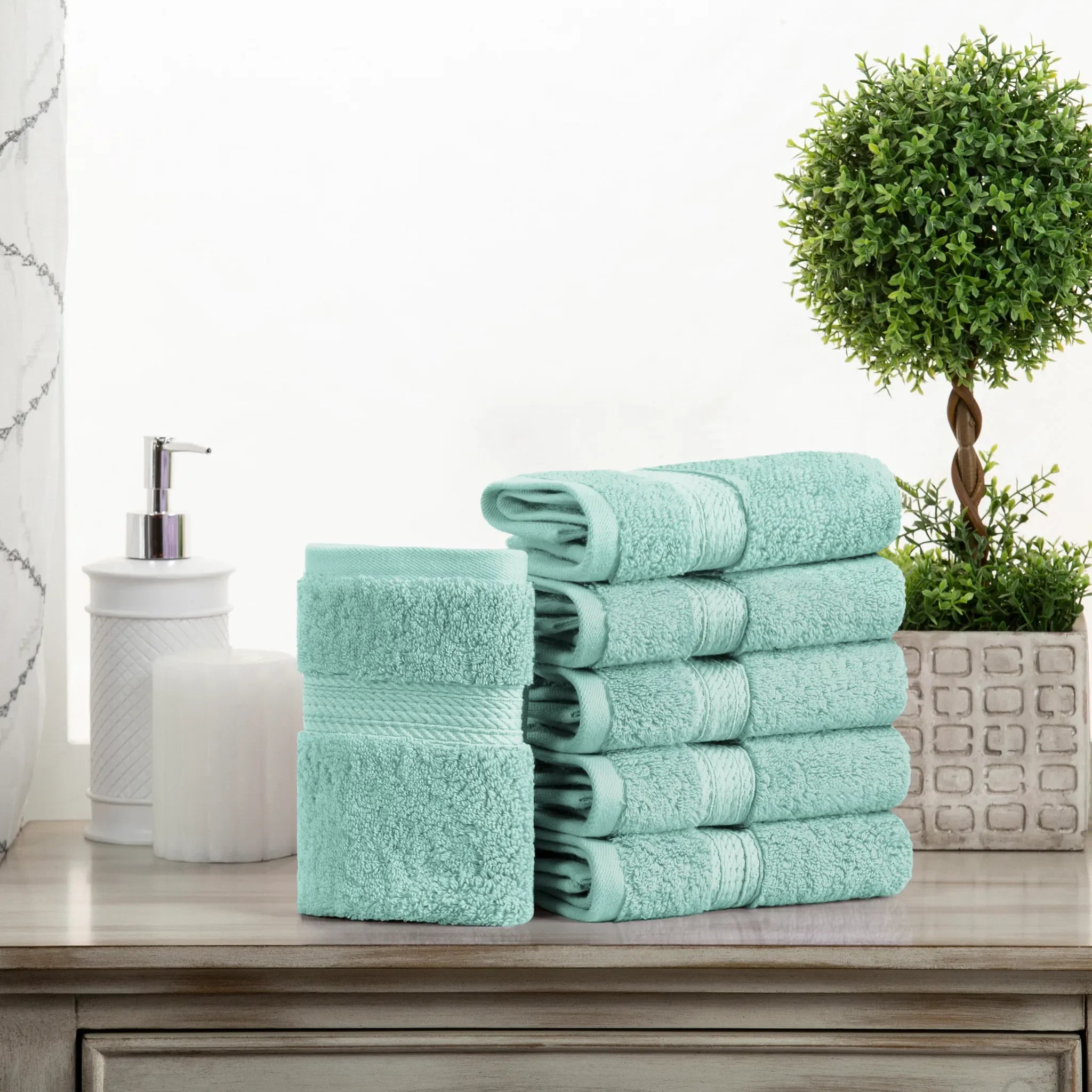 Egyptian Cotton Madison Face Towel Set of 6 - Egyptian Cotton Face Towel by Superior Brand